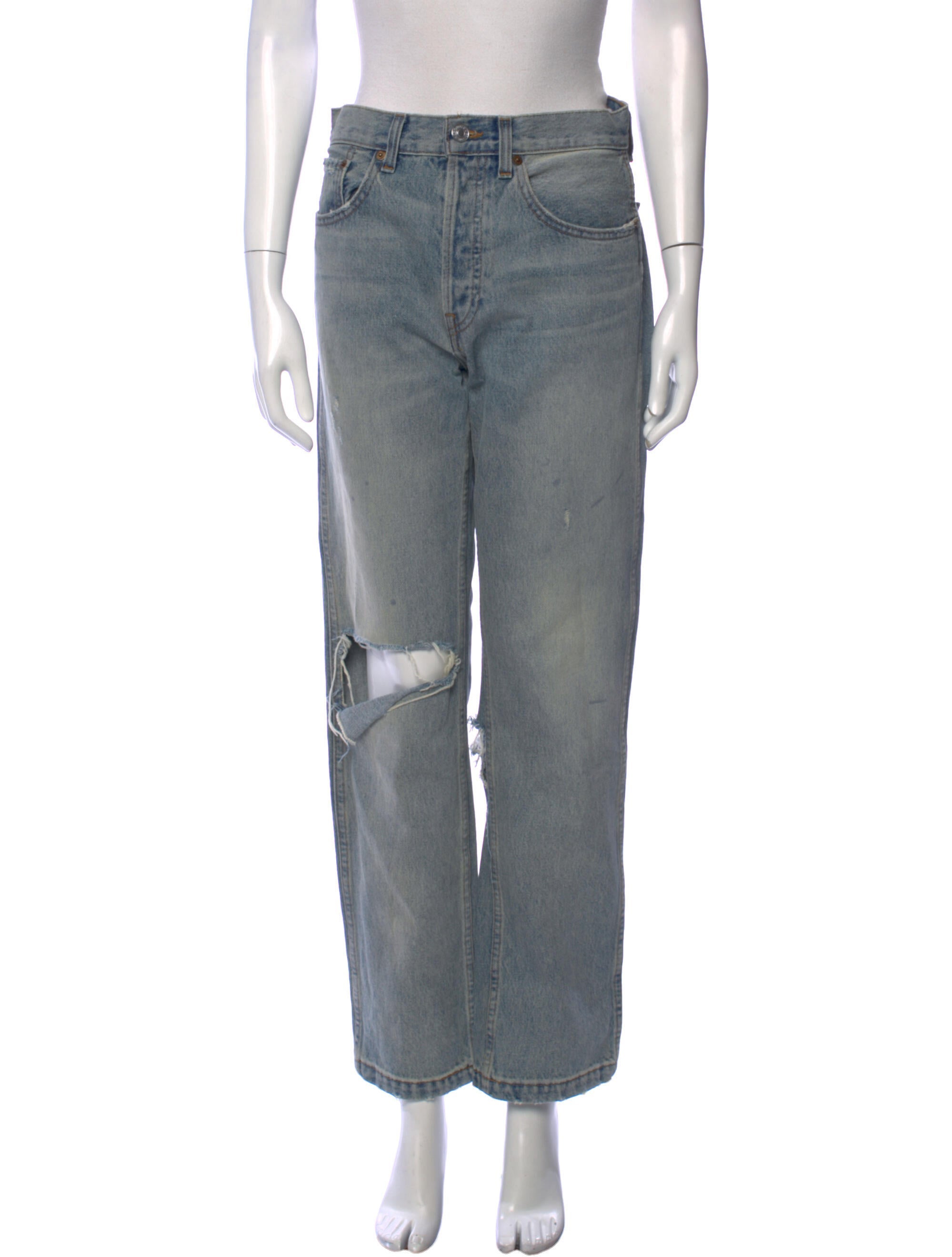 RE/DONE High-Rise Straight Leg Jeans