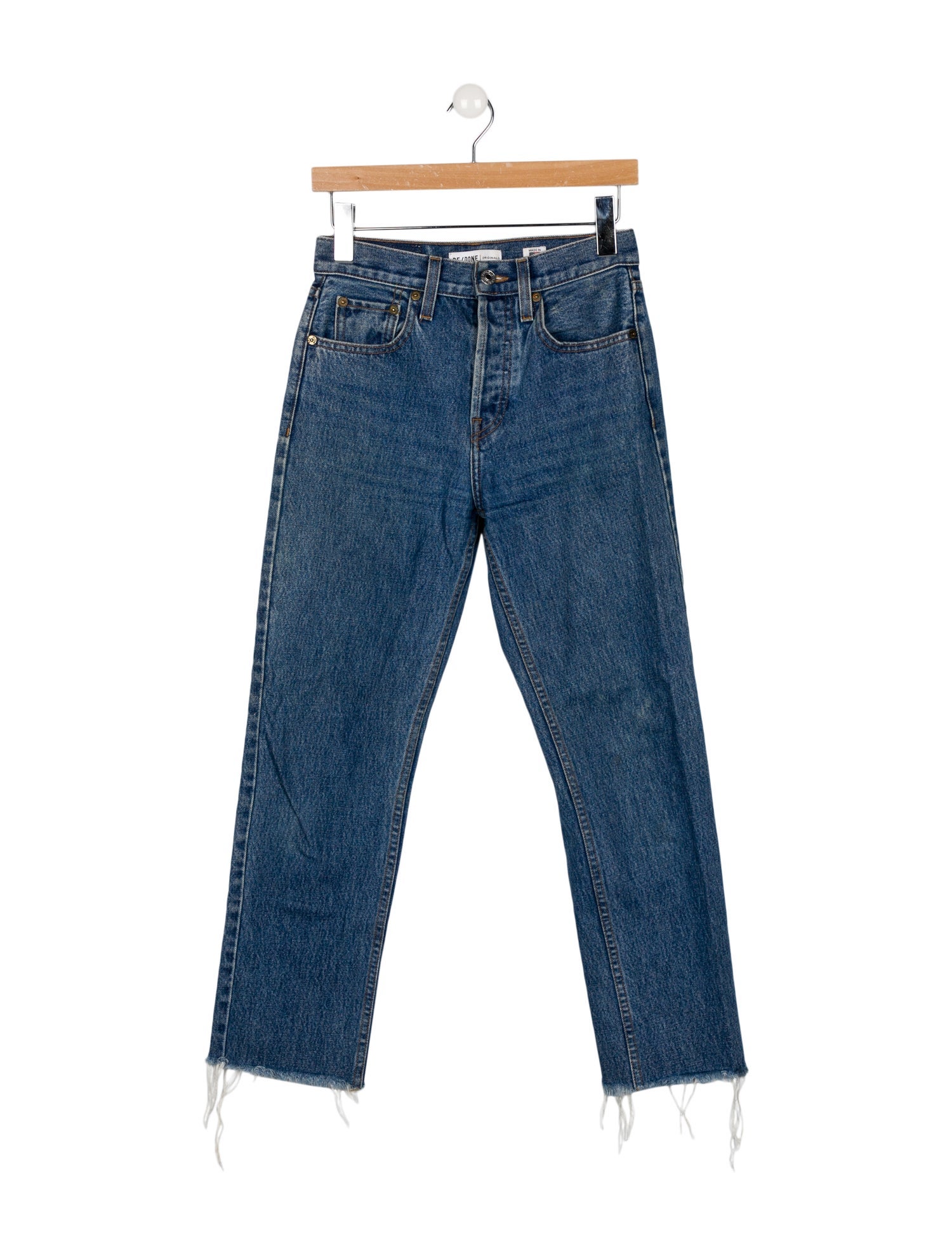 RE/DONE High-Rise Straight Leg Jeans