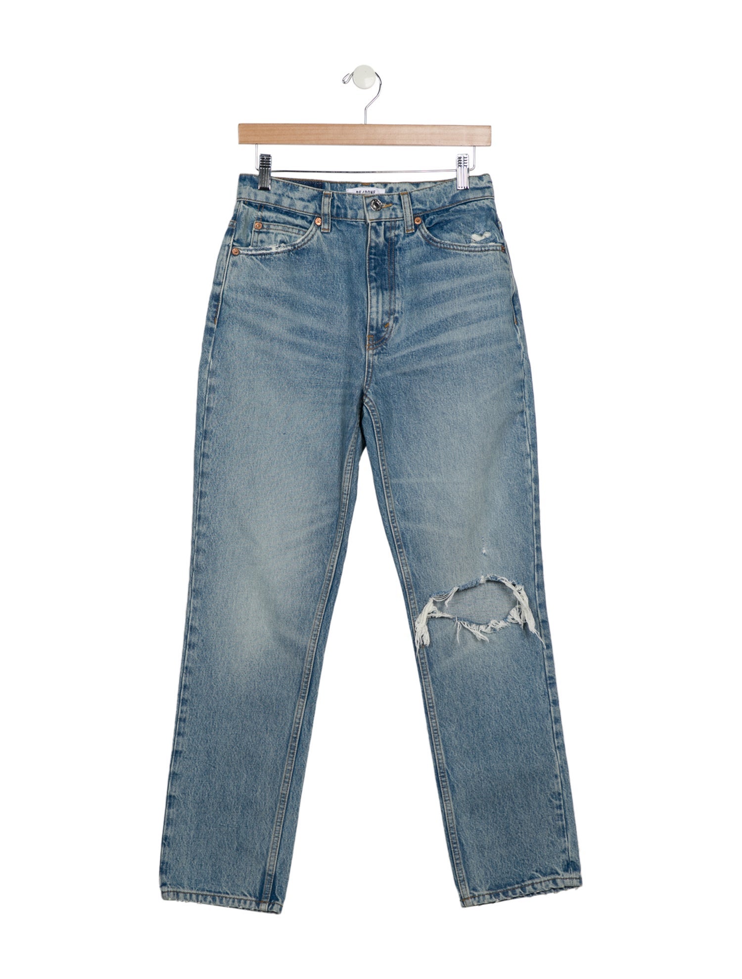 RE/DONE High-Rise Straight Leg Jeans
