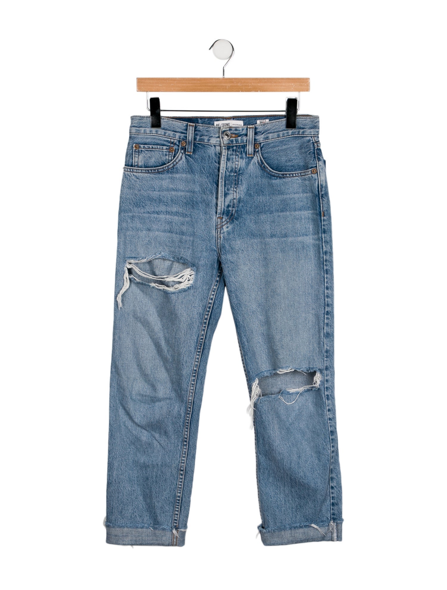 RE/DONE High-Rise Straight Leg Jeans