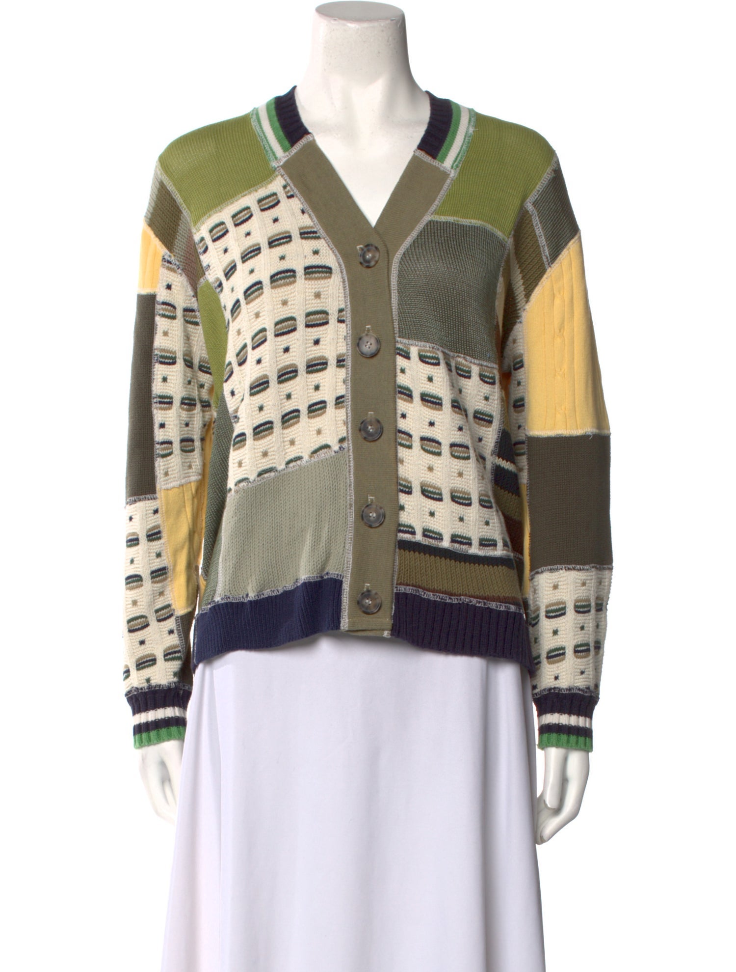 RE/DONE Printed V-Neck Sweater