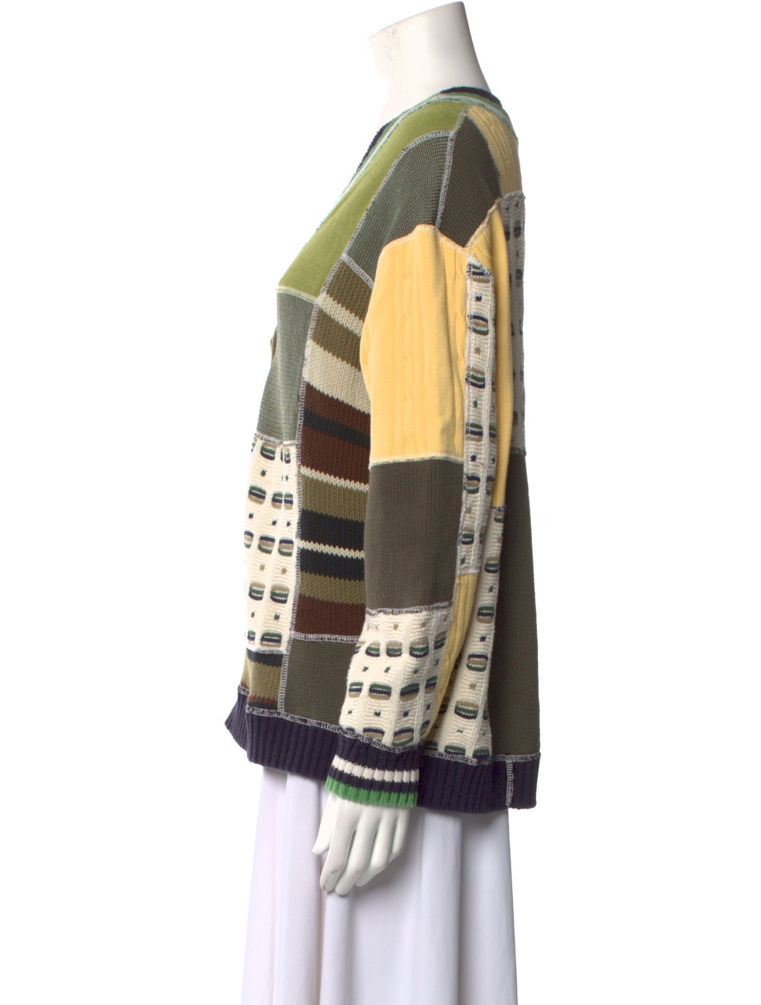 RE/DONE Printed V-Neck Sweater