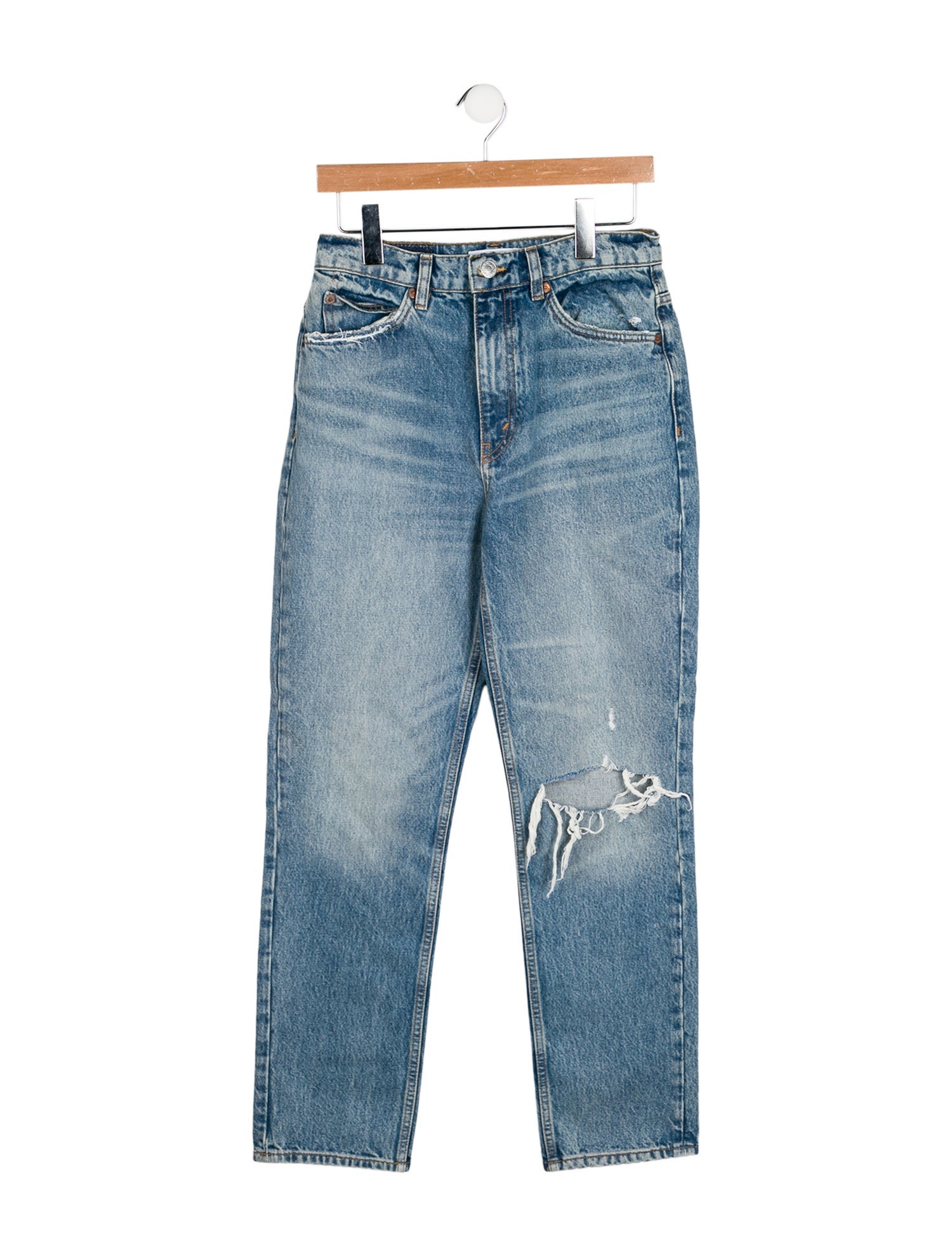 RE/DONE High-Rise Straight Leg Jeans