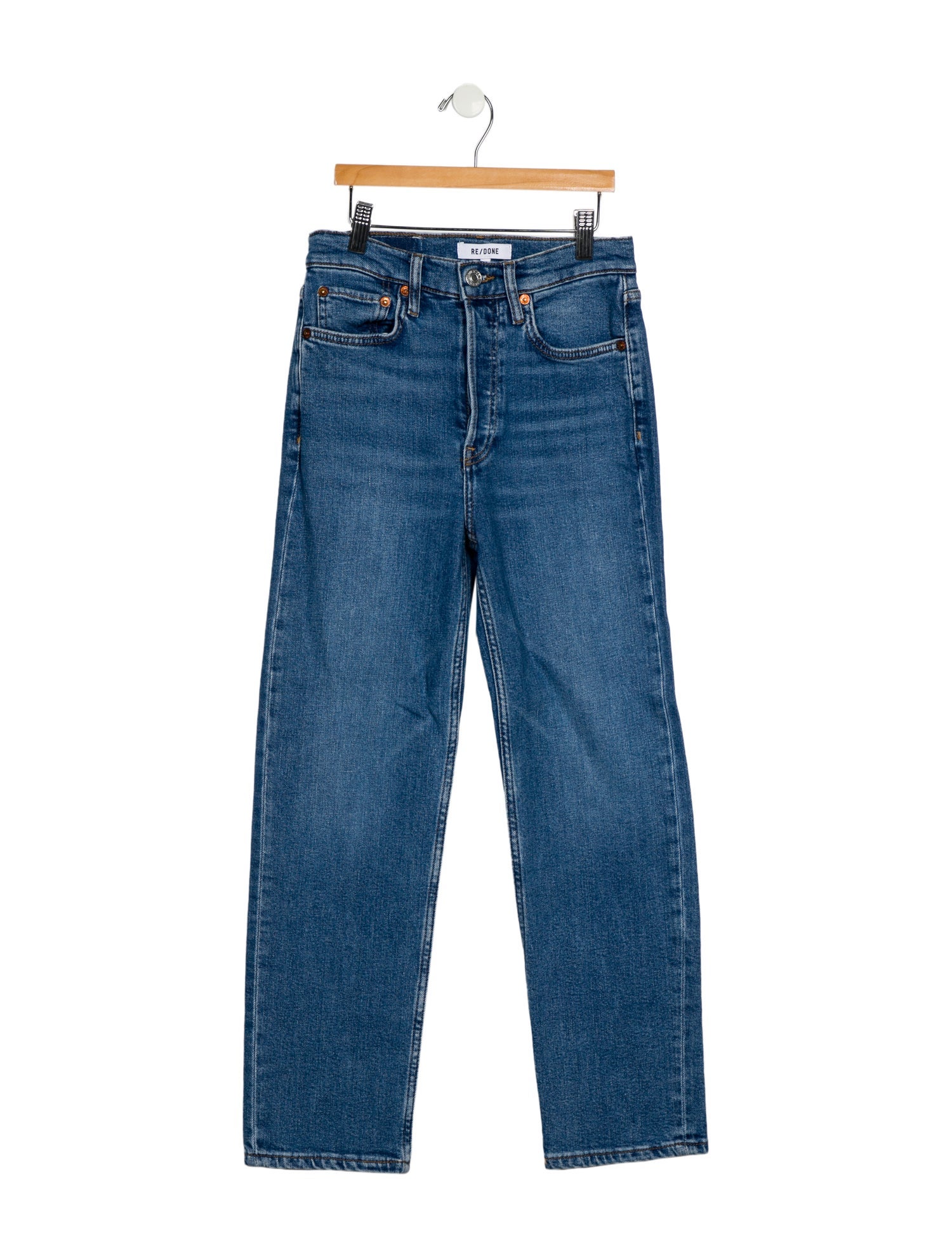 RE/DONE High-Rise Straight Leg Jeans