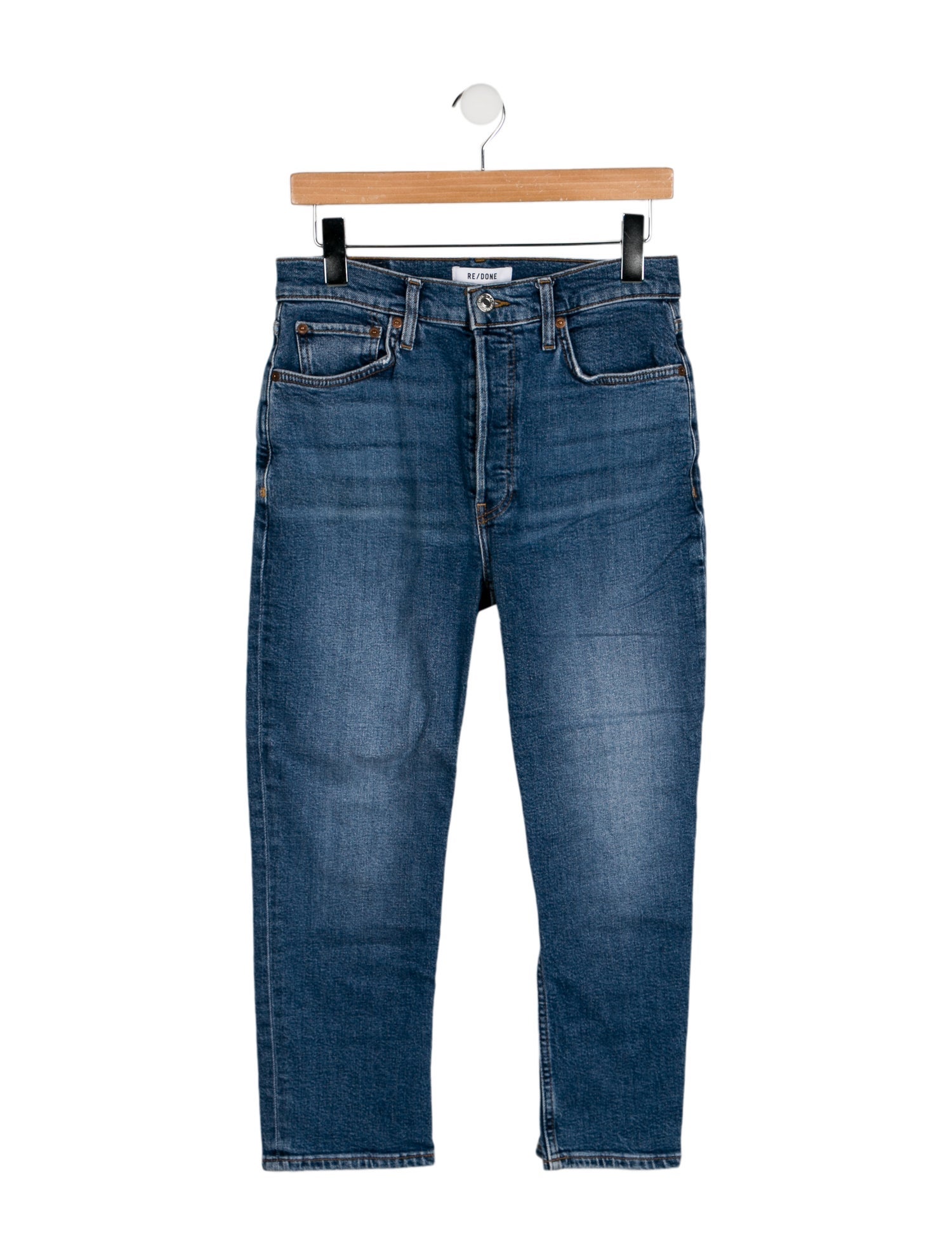 RE/DONE High-Rise Straight Leg Jeans