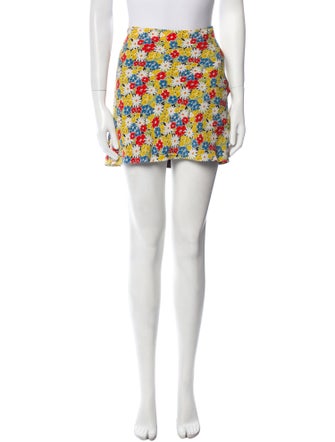 RE/DONE Floral Print Mini Skirt