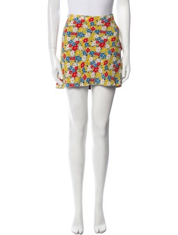 Re/Done Skirts Floral Print Mini Skirt S