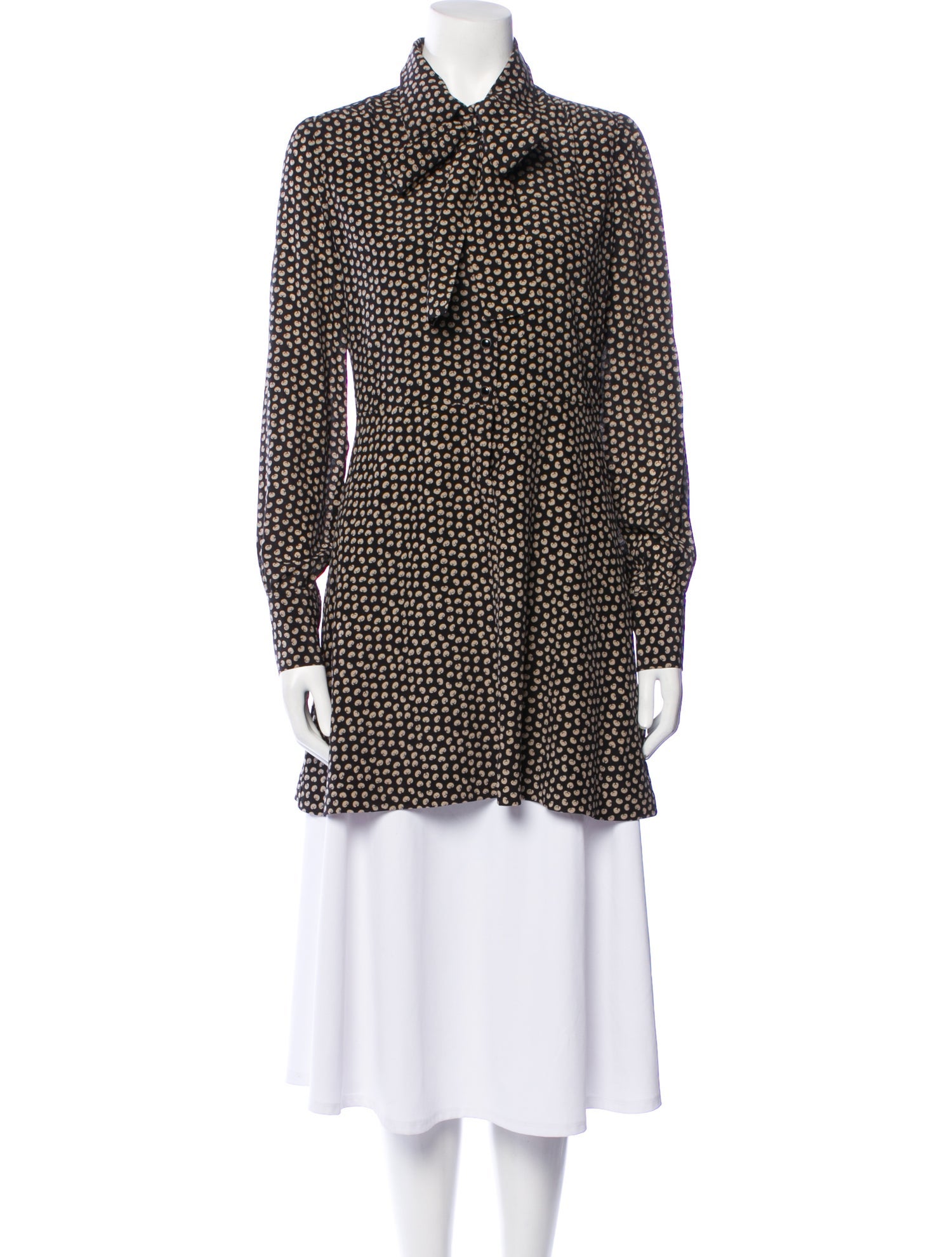 RE/DONE Silk Polka Dot Print Tunic