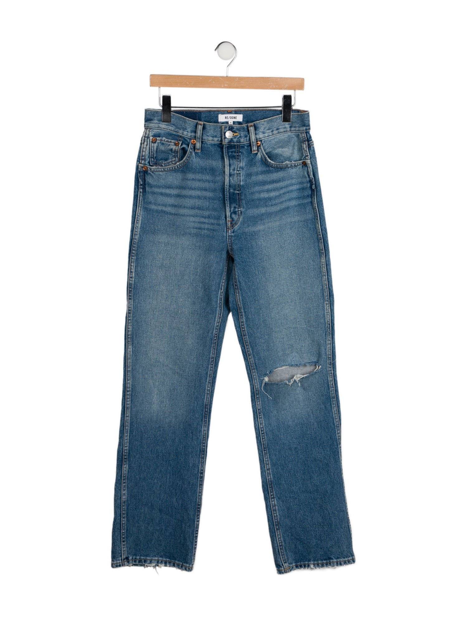 【SCENERITY】Round washing denim Denim Illusion Wide Leg Cotton Terry Sweatpant Jean at