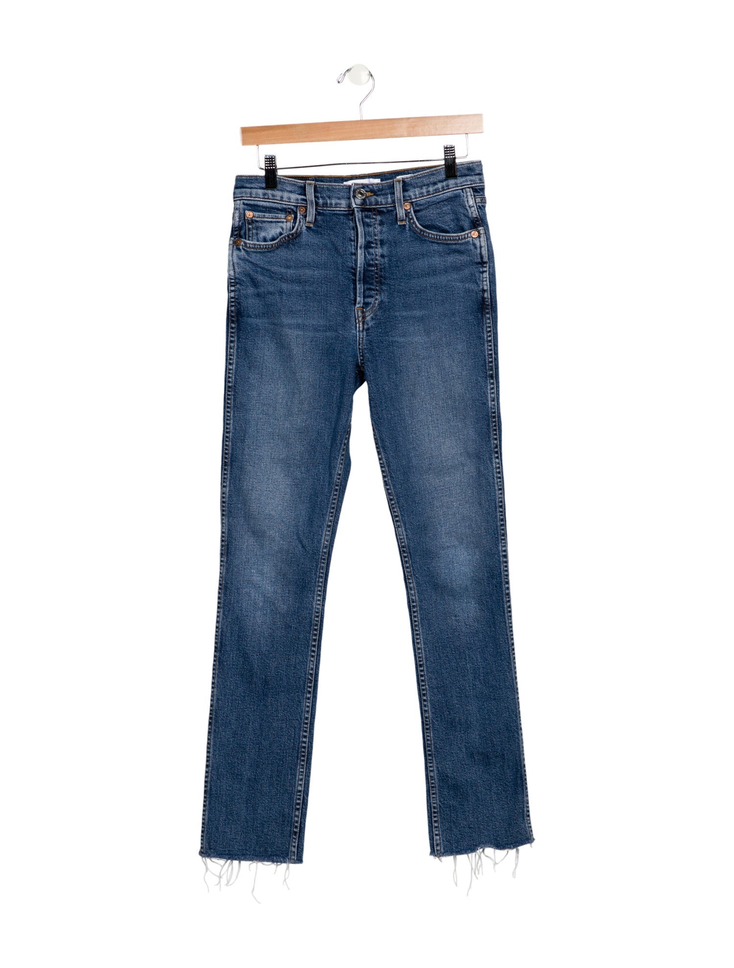 RE/DONE High-Rise Straight Leg Jeans