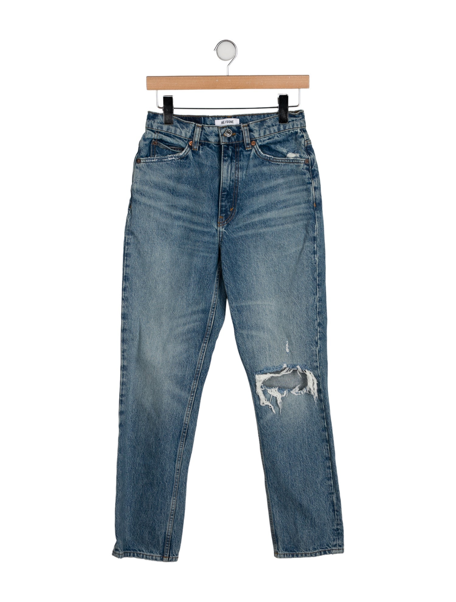 RE/DONE High-Rise Straight Leg Jeans