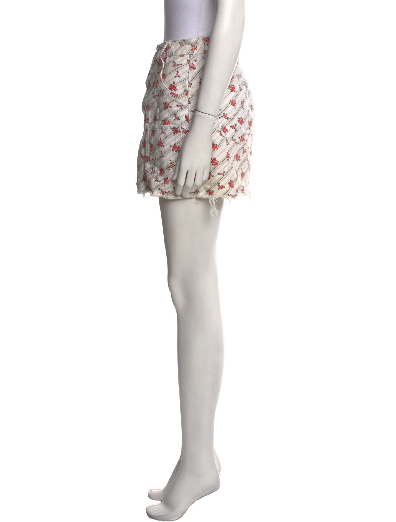 RE/DONE Floral Print Mini Skirt