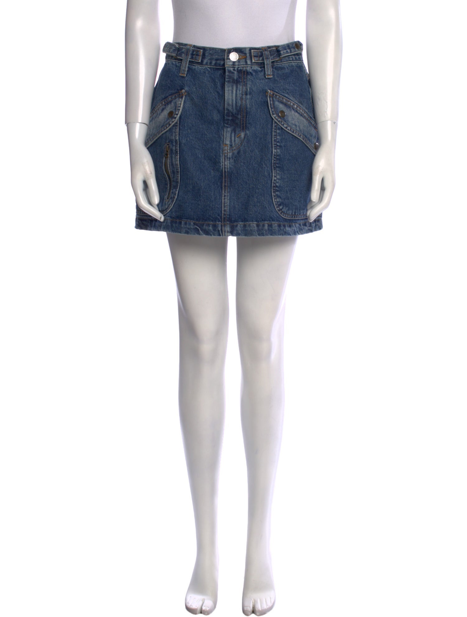 RE/DONE Raw-Edge Trim Mini Skirt