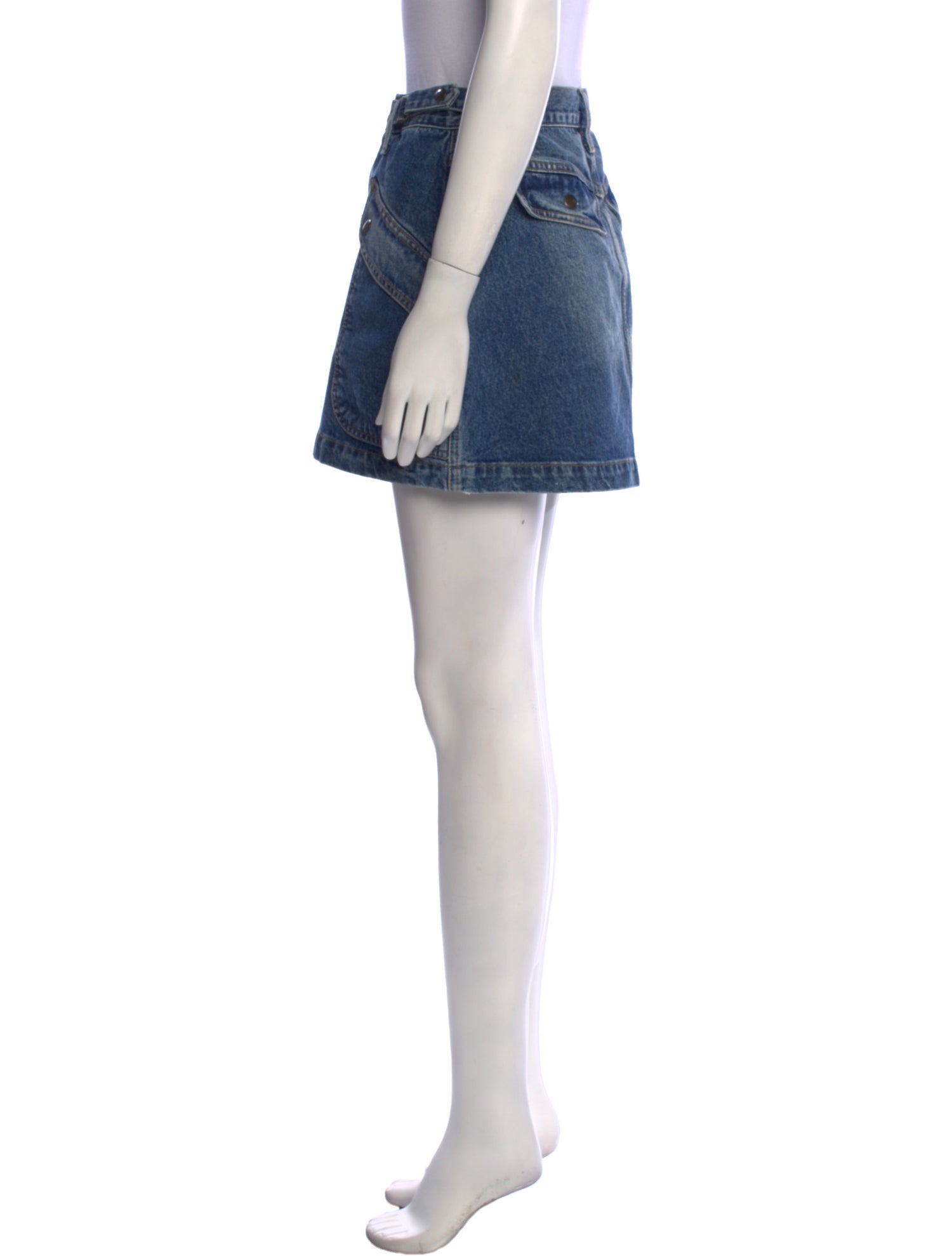 RE/DONE Raw-Edge Trim Mini Skirt