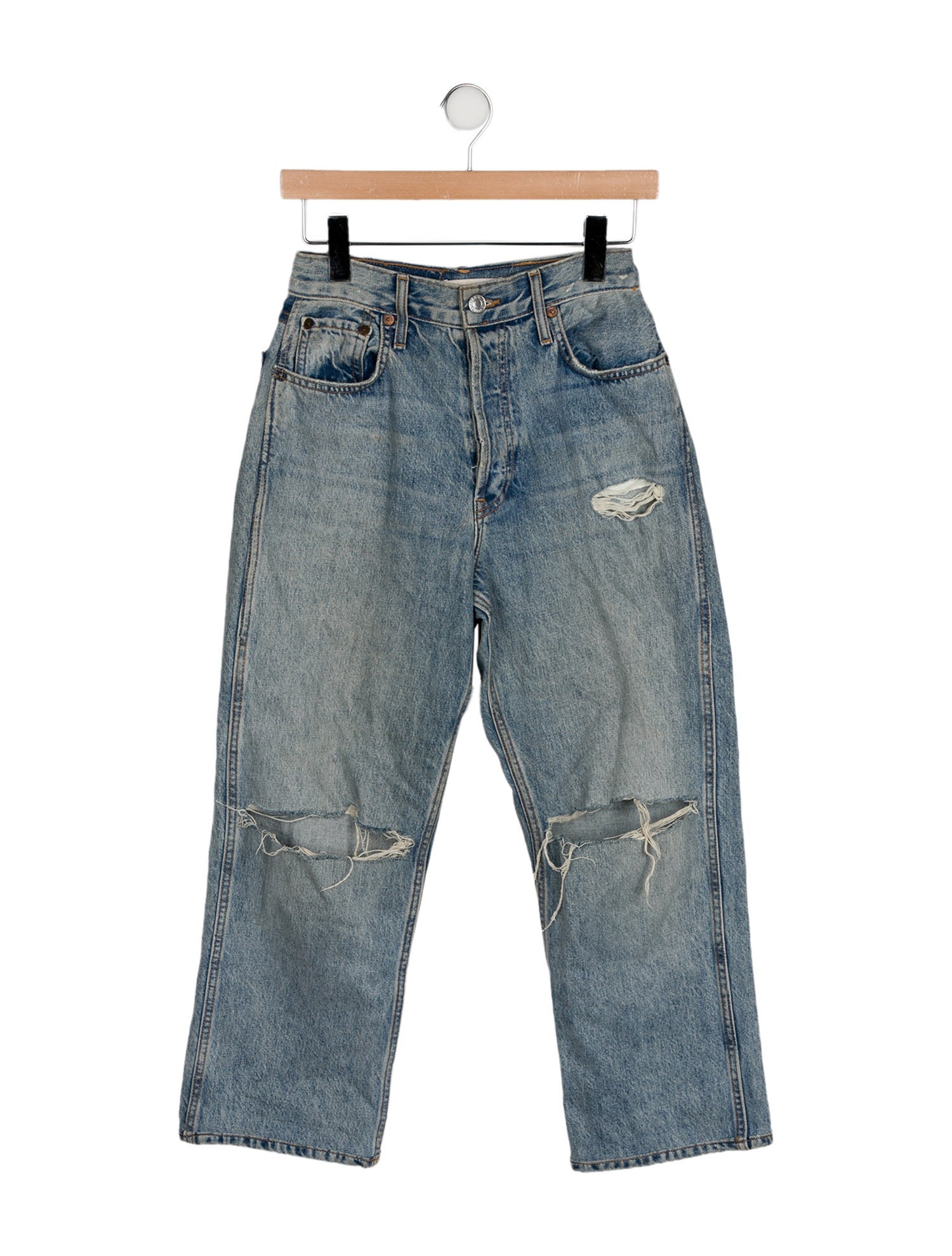 RE/DONE High-Rise Straight Leg Jeans