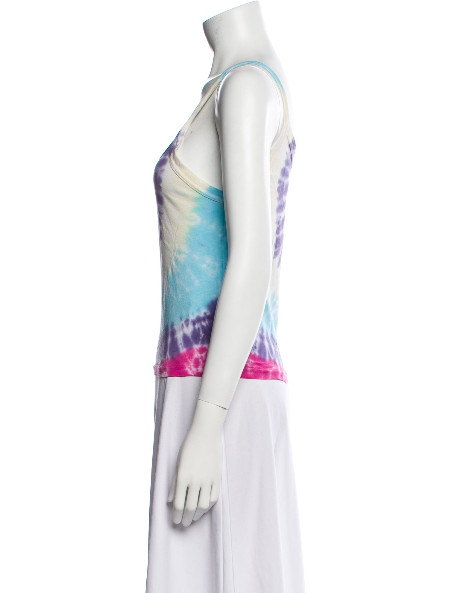 RE/DONE Tie-Dye Print Scoop Neck Top