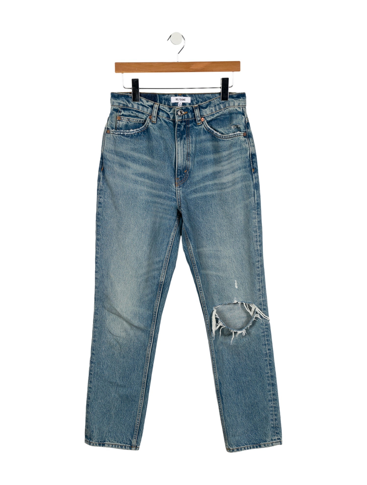RE/DONE High-Rise Straight Leg Jeans