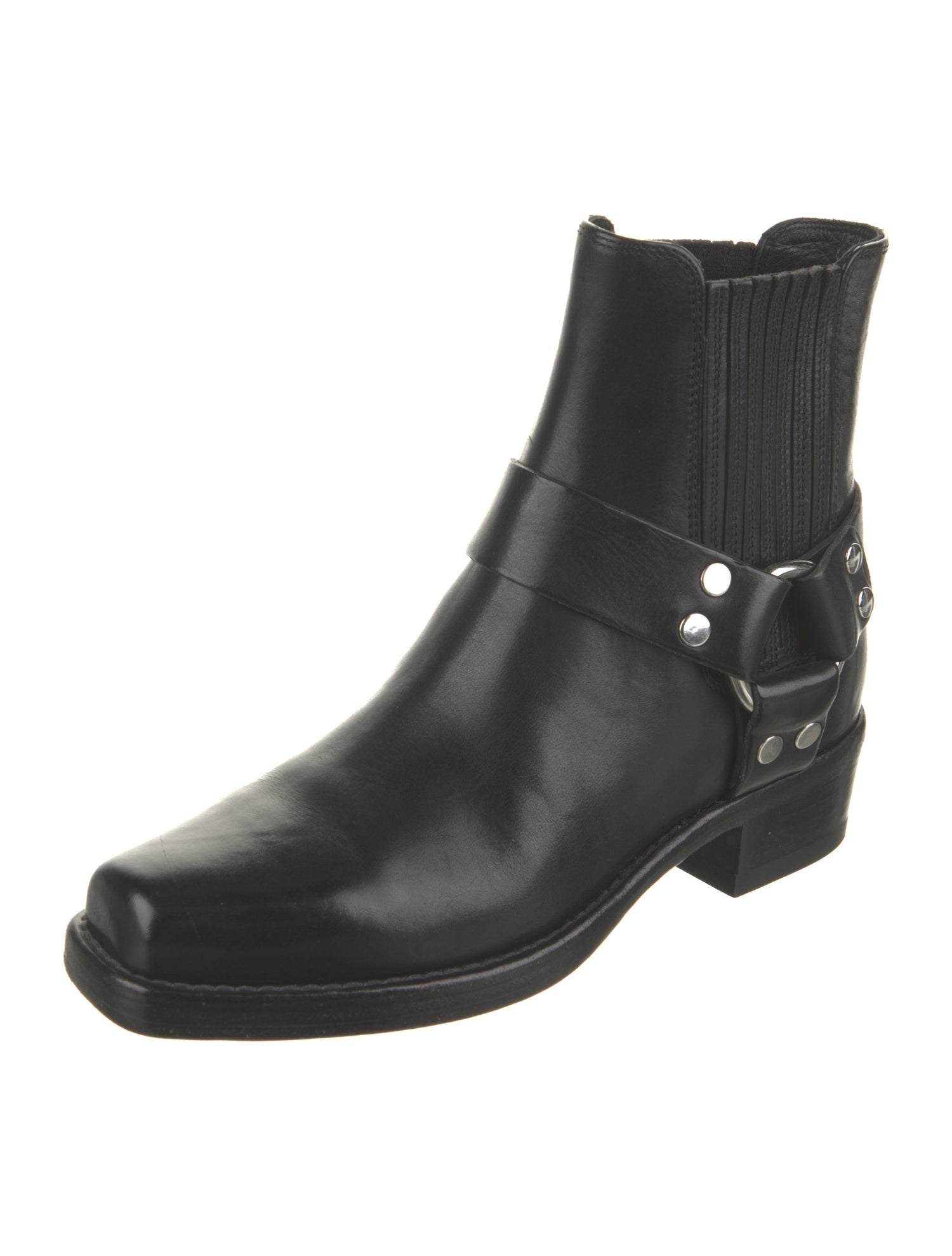 RE/DONE Leather Studded Accents Chelsea Boots