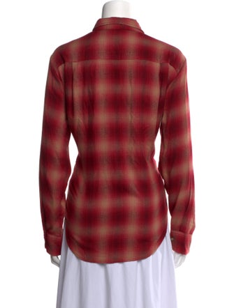 RE/DONE Plaid Print Long Sleeve Button-Up Top