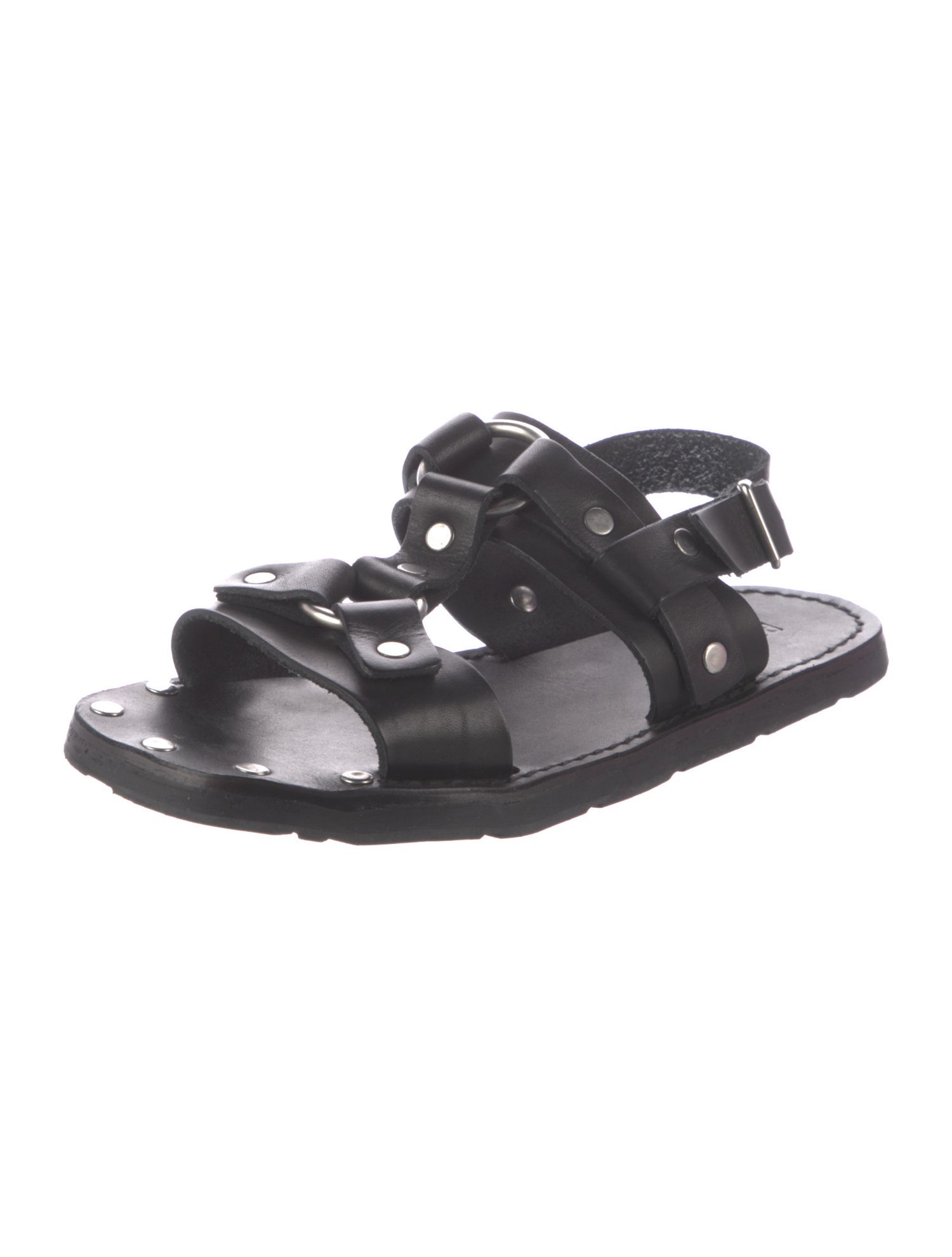 RE/DONE Leather Studded Accents Sandals