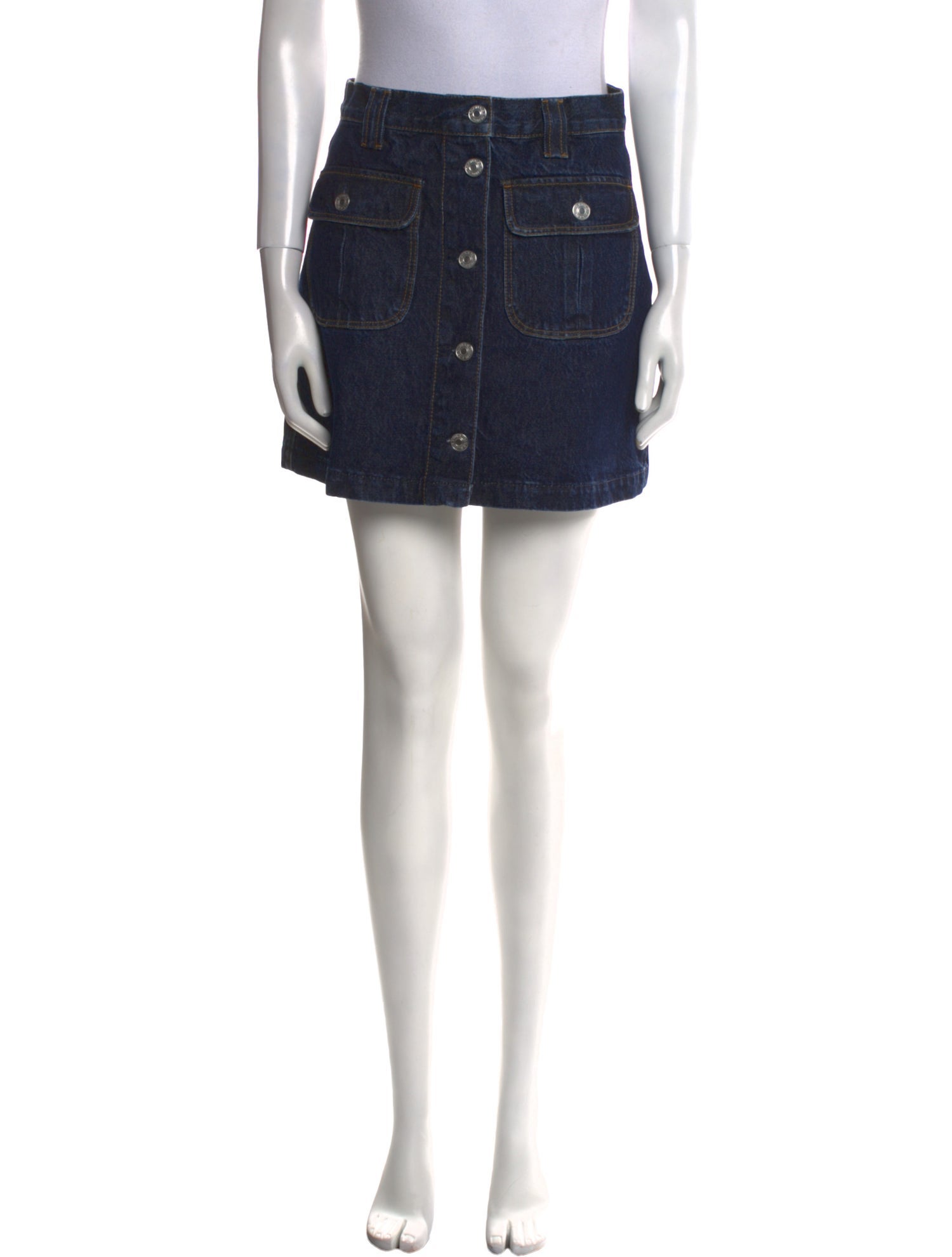 RE/DONE Raw-Edge Trim Mini Skirt