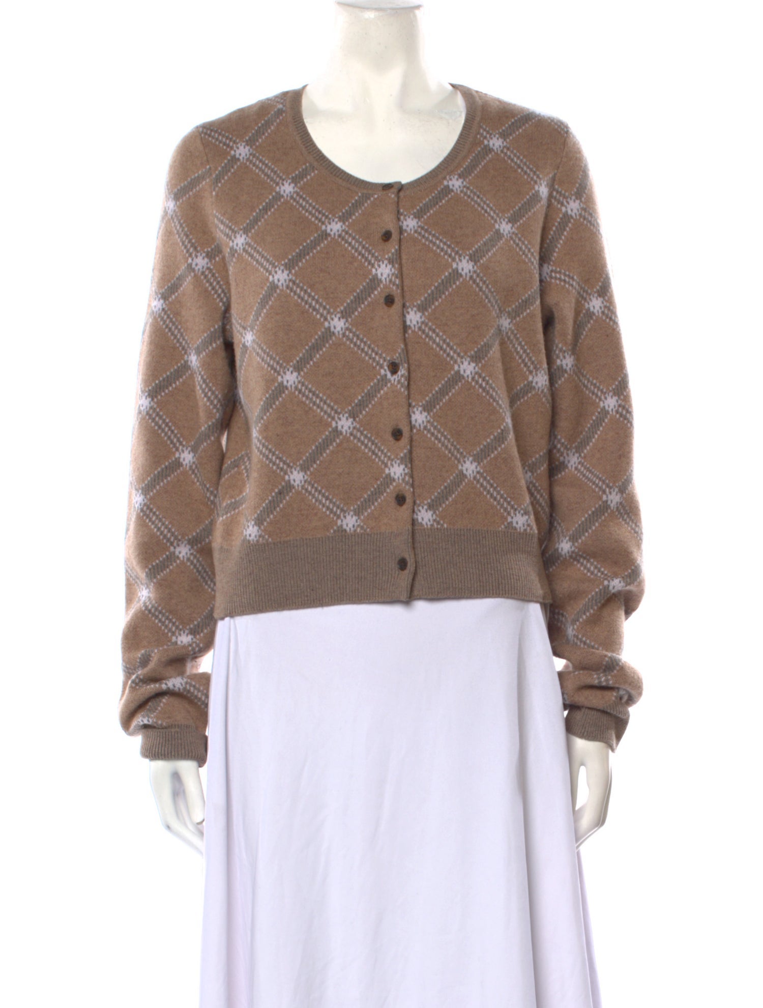 RE/DONE Wool Plaid Print Sweater