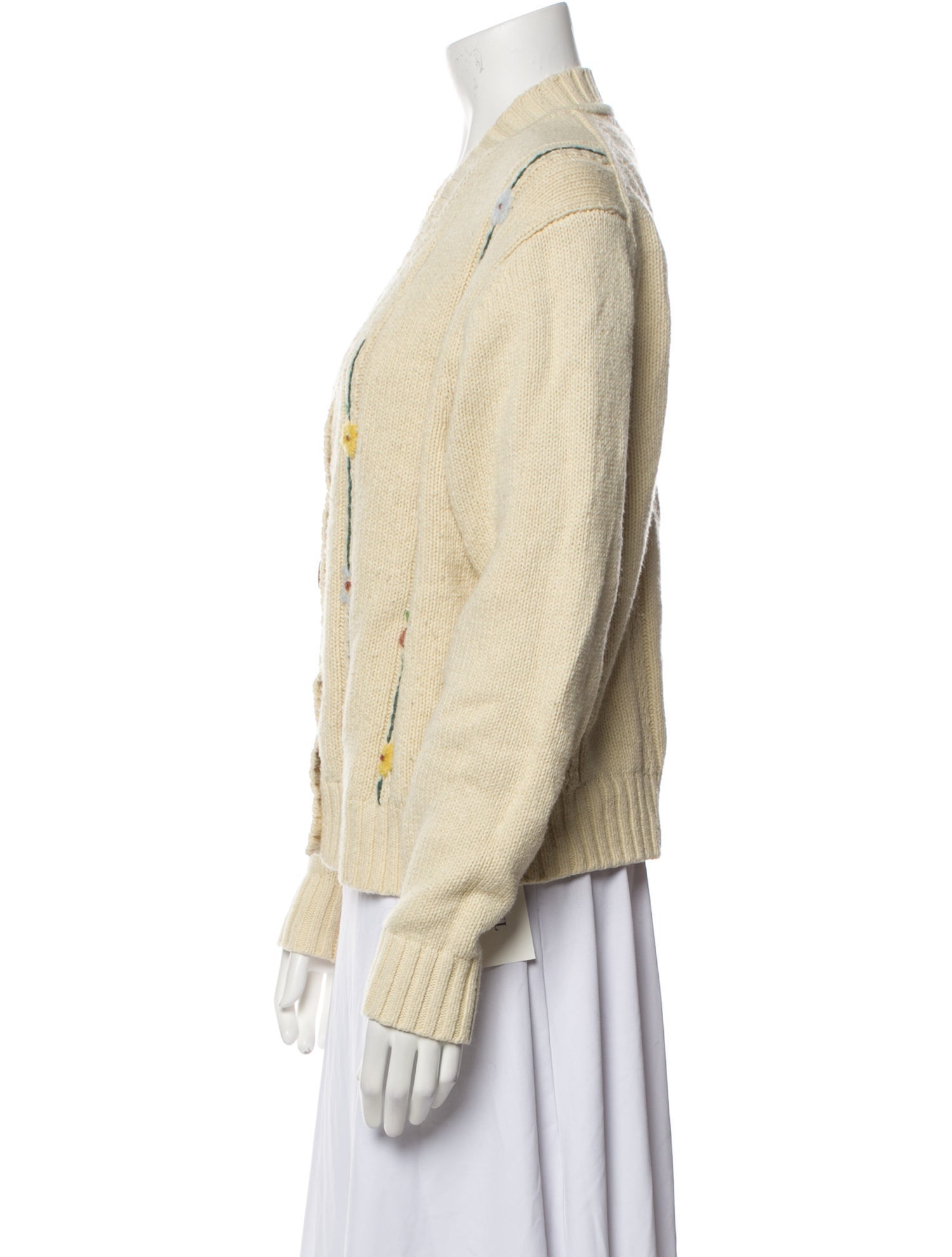 RE/DONE Graphic Print V-Neck Sweater