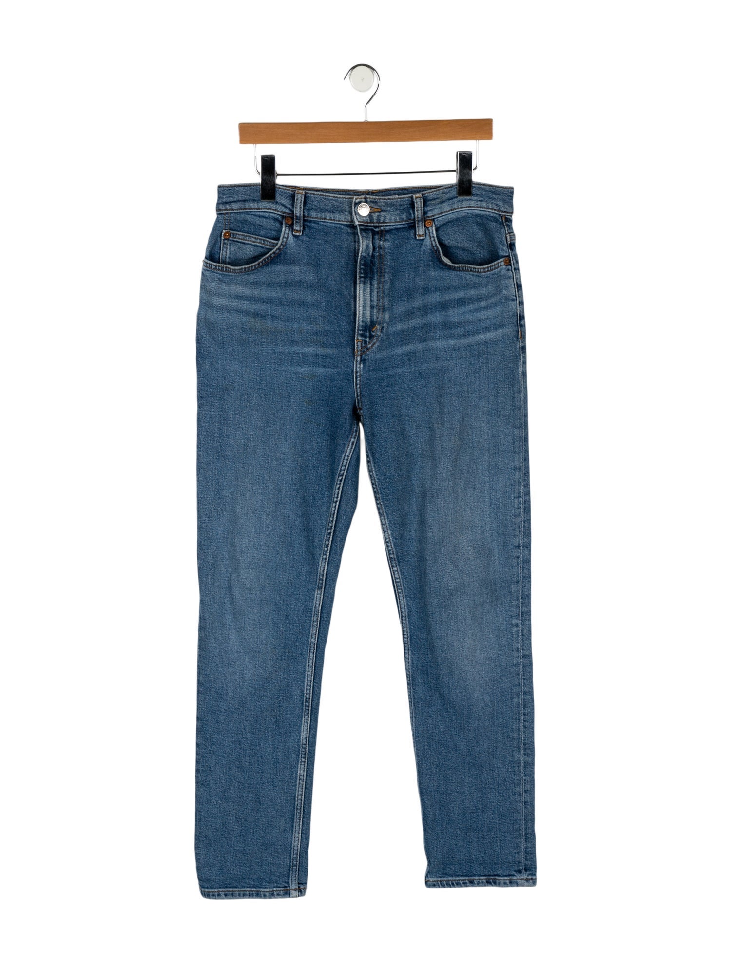 RE/DONE High-Rise Straight Leg Jeans