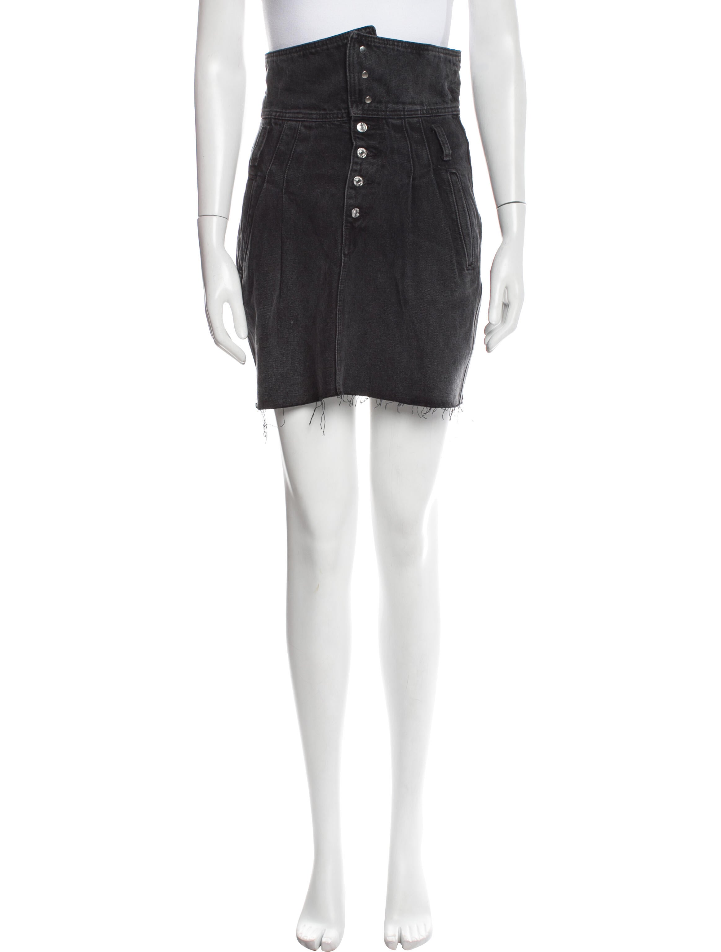 RE/DONE Raw-Edge Trim Knee-Length Skirt