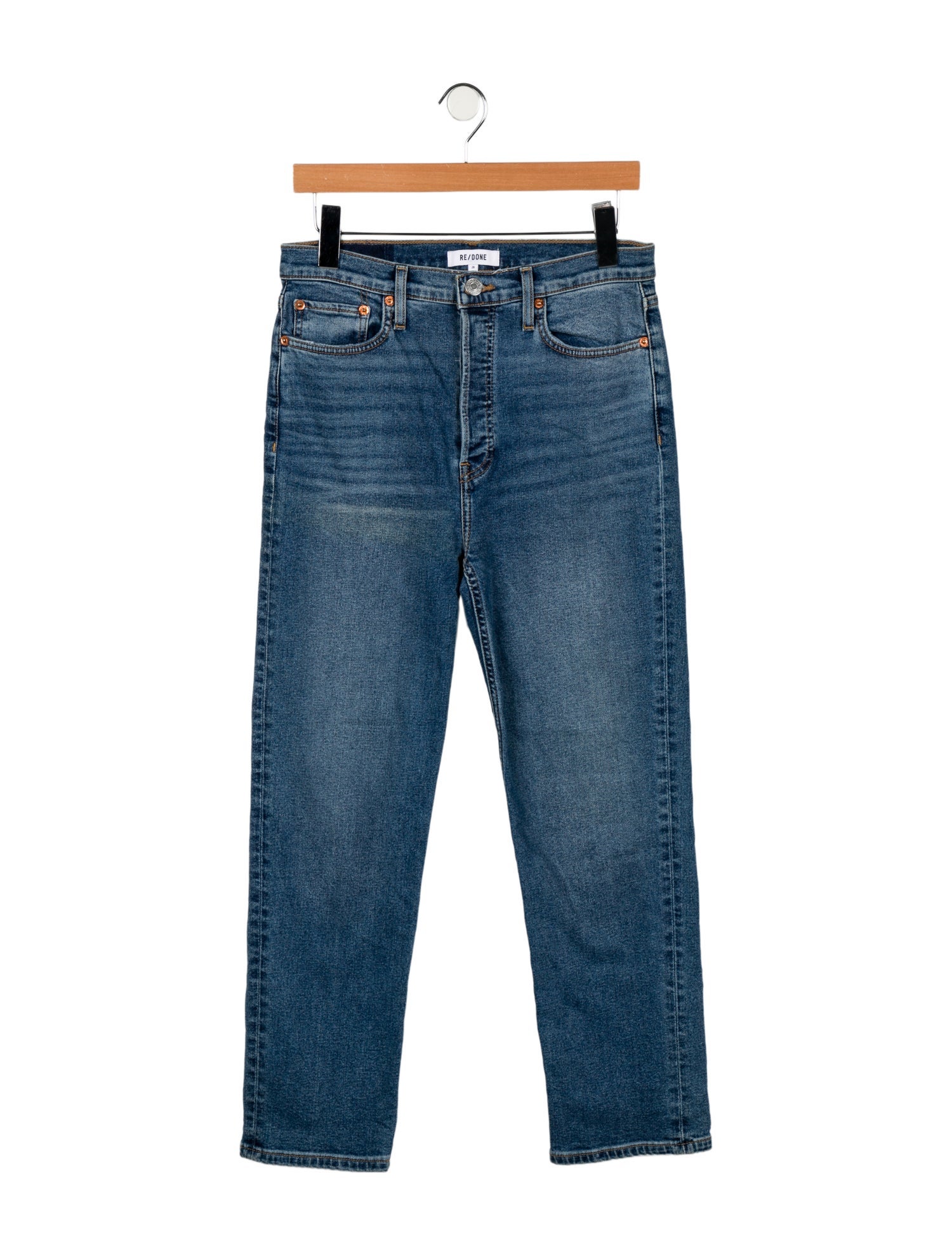 RE/DONE High-Rise Straight Leg Jeans