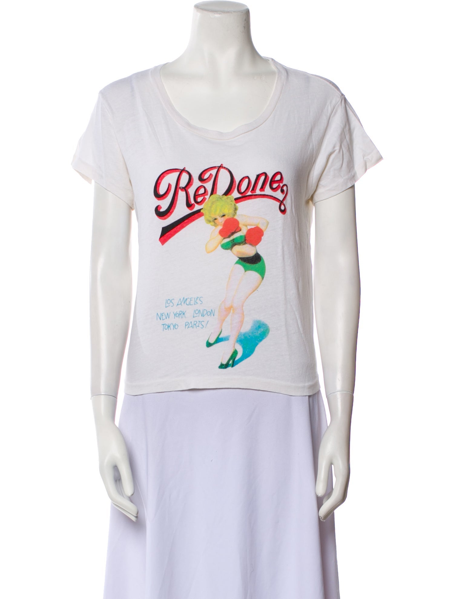 RE/DONE Graphic Print Scoop Neck T-Shirt