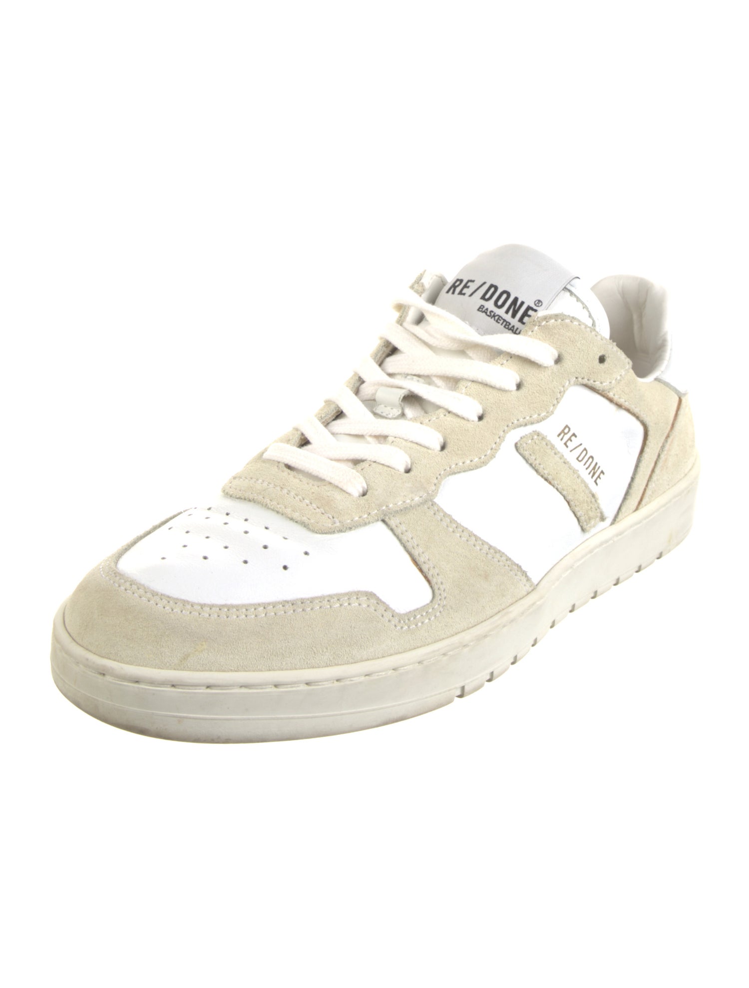 RE/DONE Leather Colorblock Pattern Sneakers