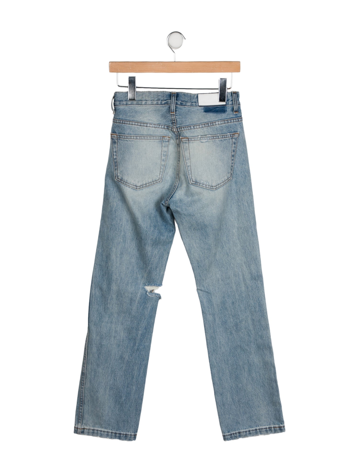RE/DONE High-Rise Straight Leg Jeans - Blue, 11.5