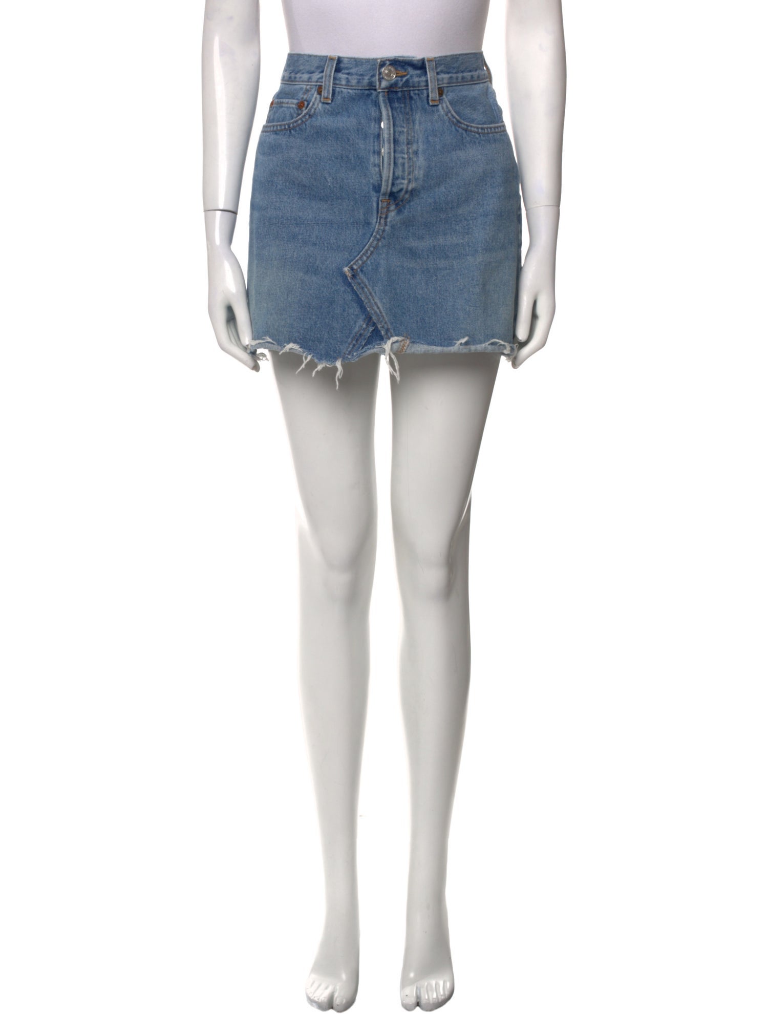 RE/DONE Distressed Accents Mini Skirt