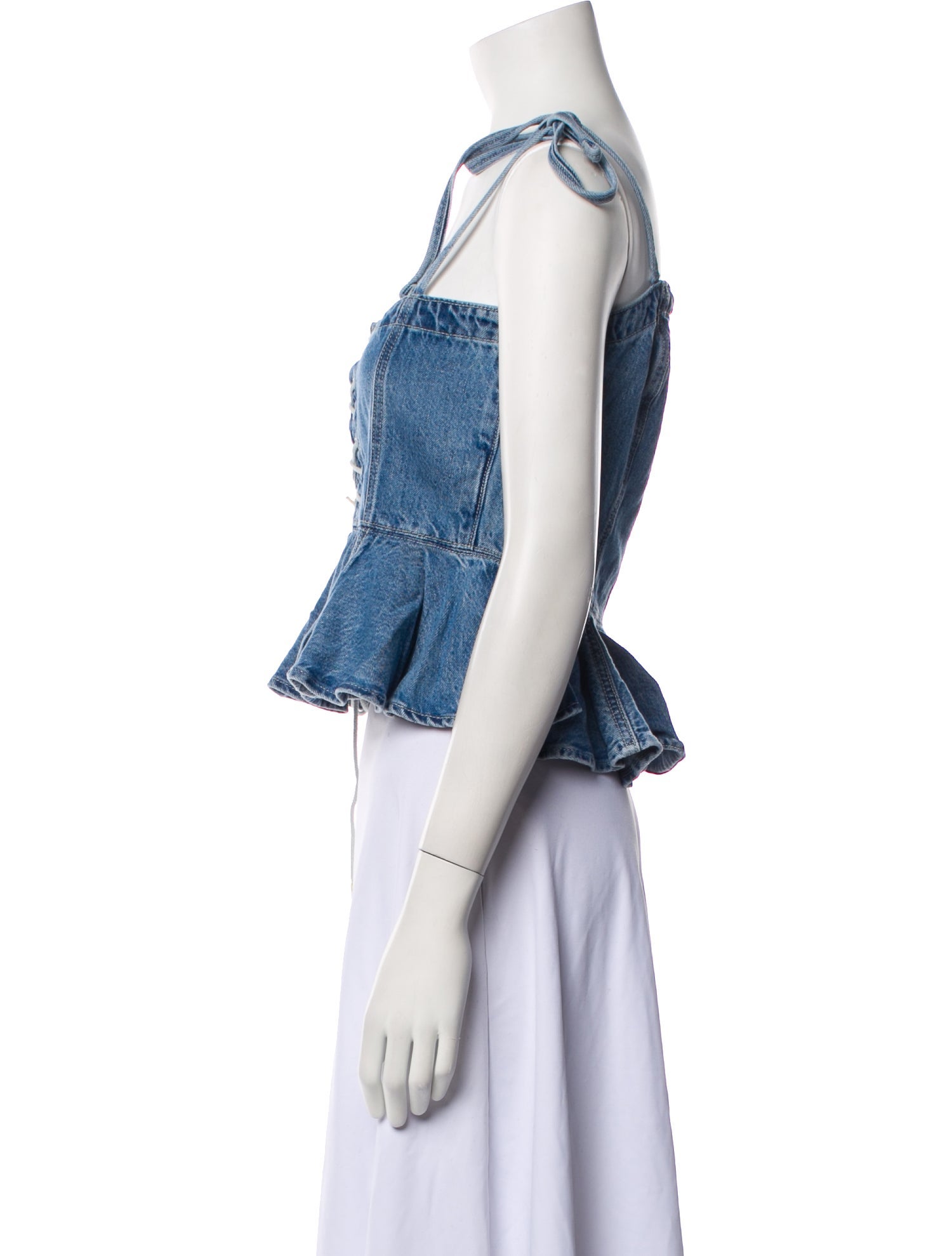 RE/DONE Square Neckline Sleeveless Crop Top