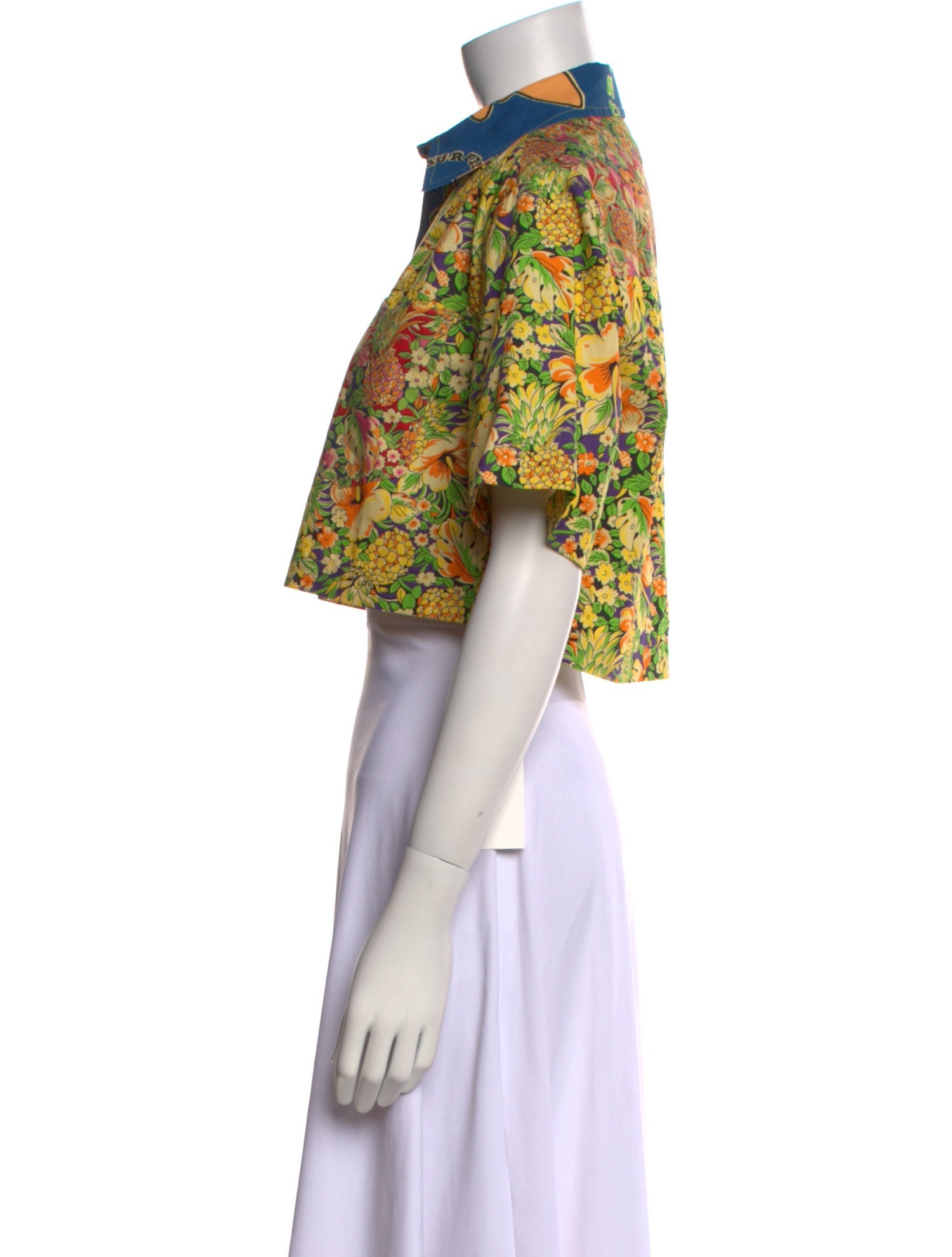 RE/DONE Floral Print Short Sleeve Crop Top w/ Tags