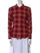 RE/DONE Plaid Print Long Sleeve Button-Up Top