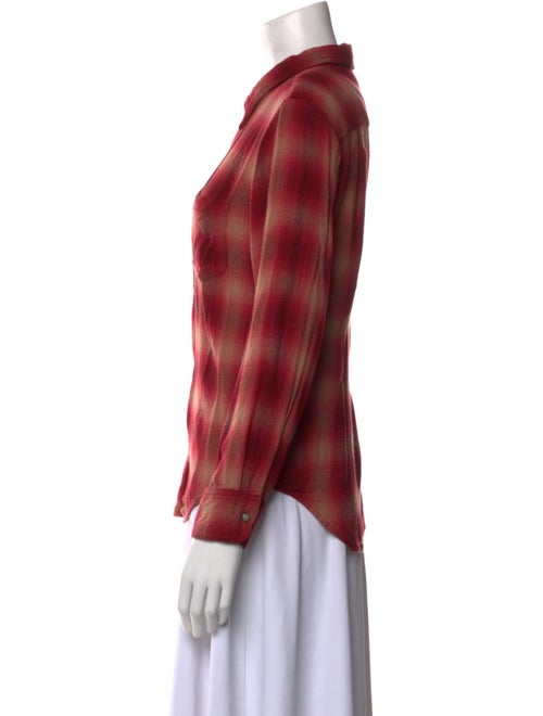 RE/DONE Plaid Print Long Sleeve Button-Up Top