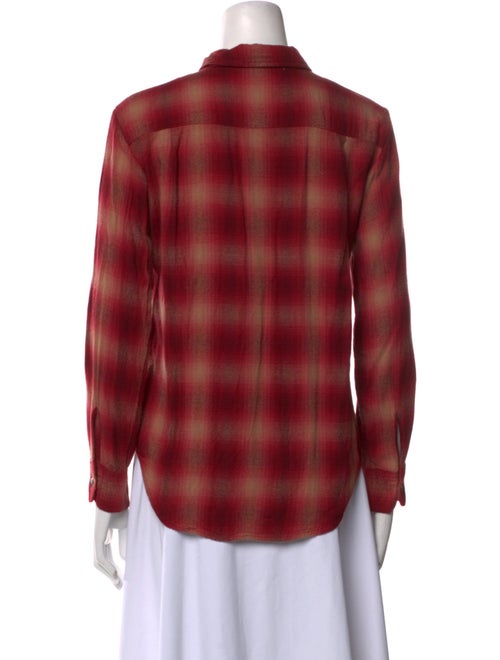 RE/DONE Plaid Print Long Sleeve Button-Up Top