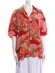 RE/DONE Floral Print Short Sleeve Button-Up Top
