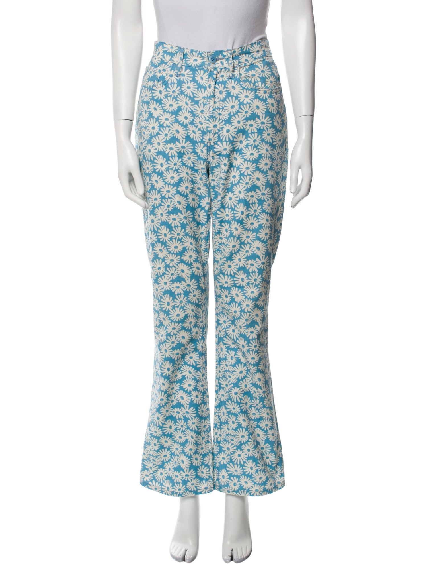 RE/DONE Floral Print Wide Leg Pants