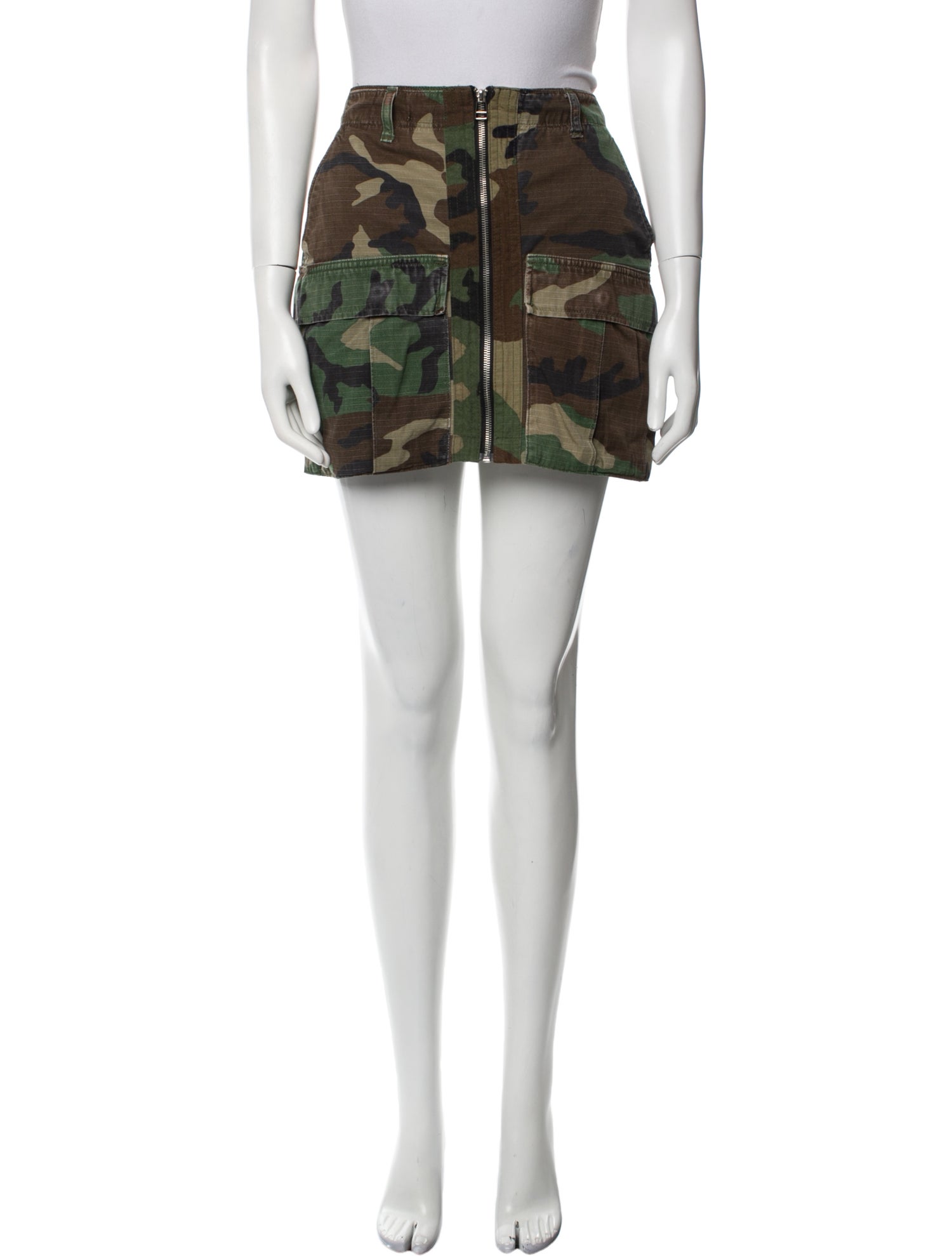 RE/DONE Camouflage Print Mini Skirt