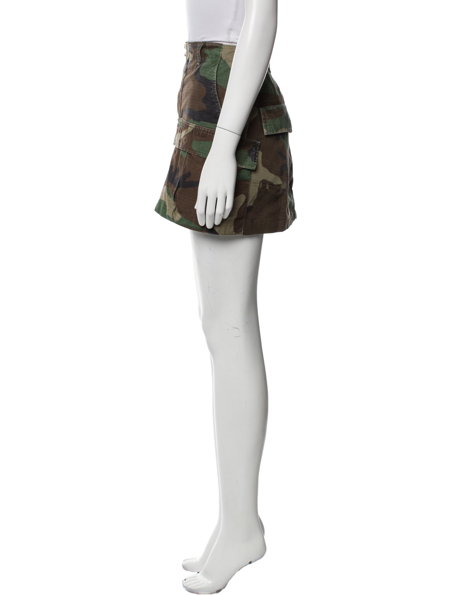 RE/DONE Camouflage Print Mini Skirt