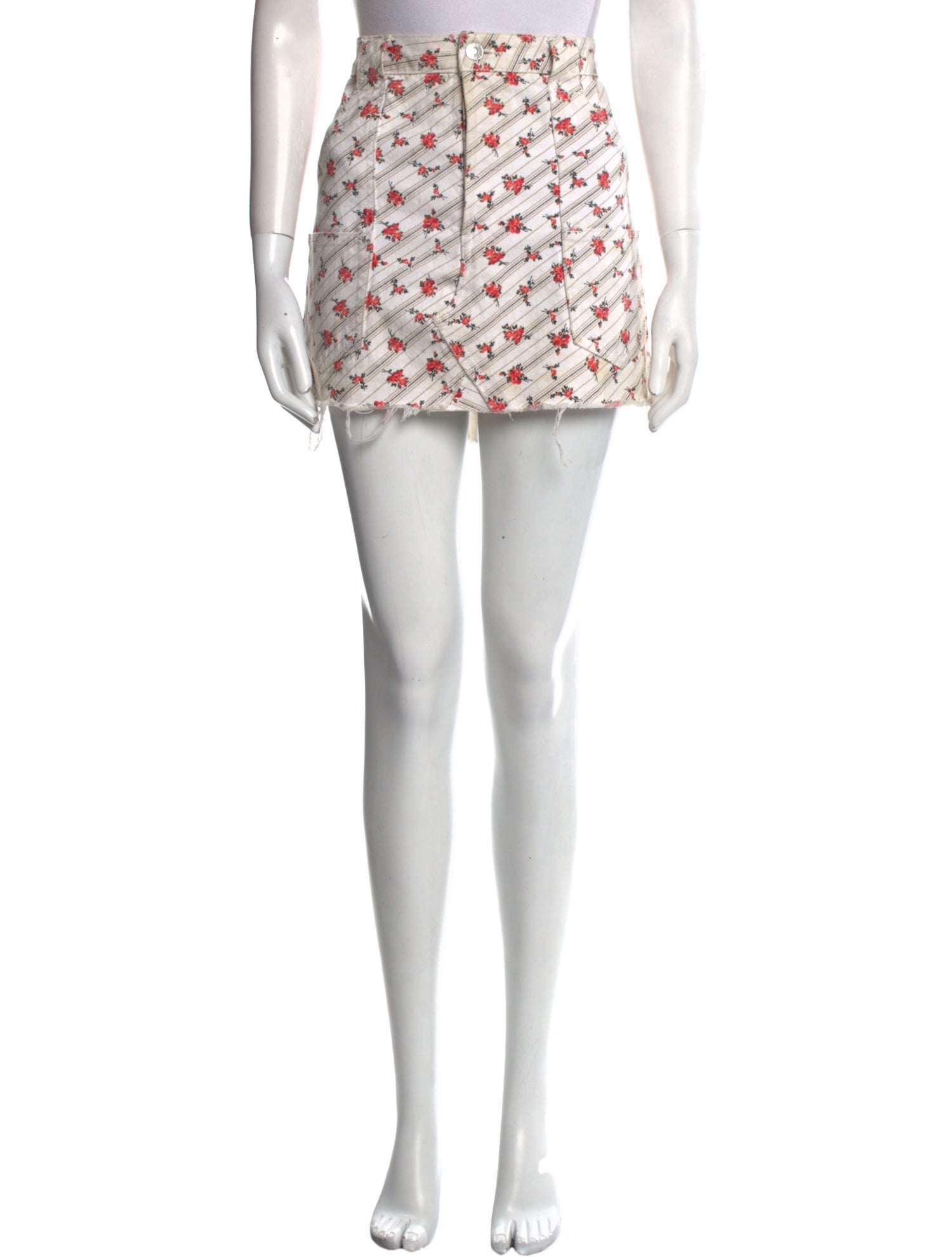 RE/DONE Floral Print Mini Skirt