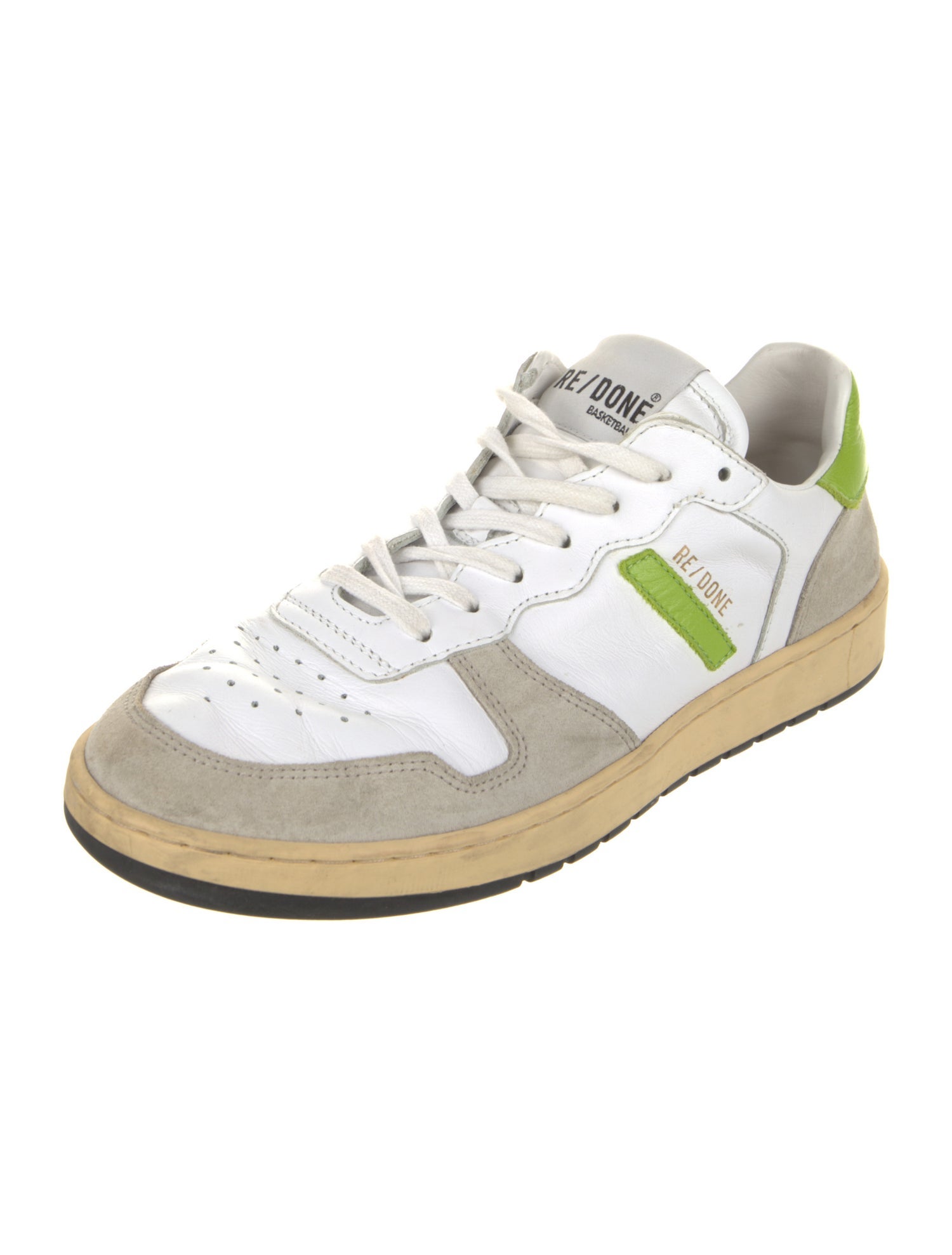 RE/DONE Leather Colorblock Pattern Sneakers