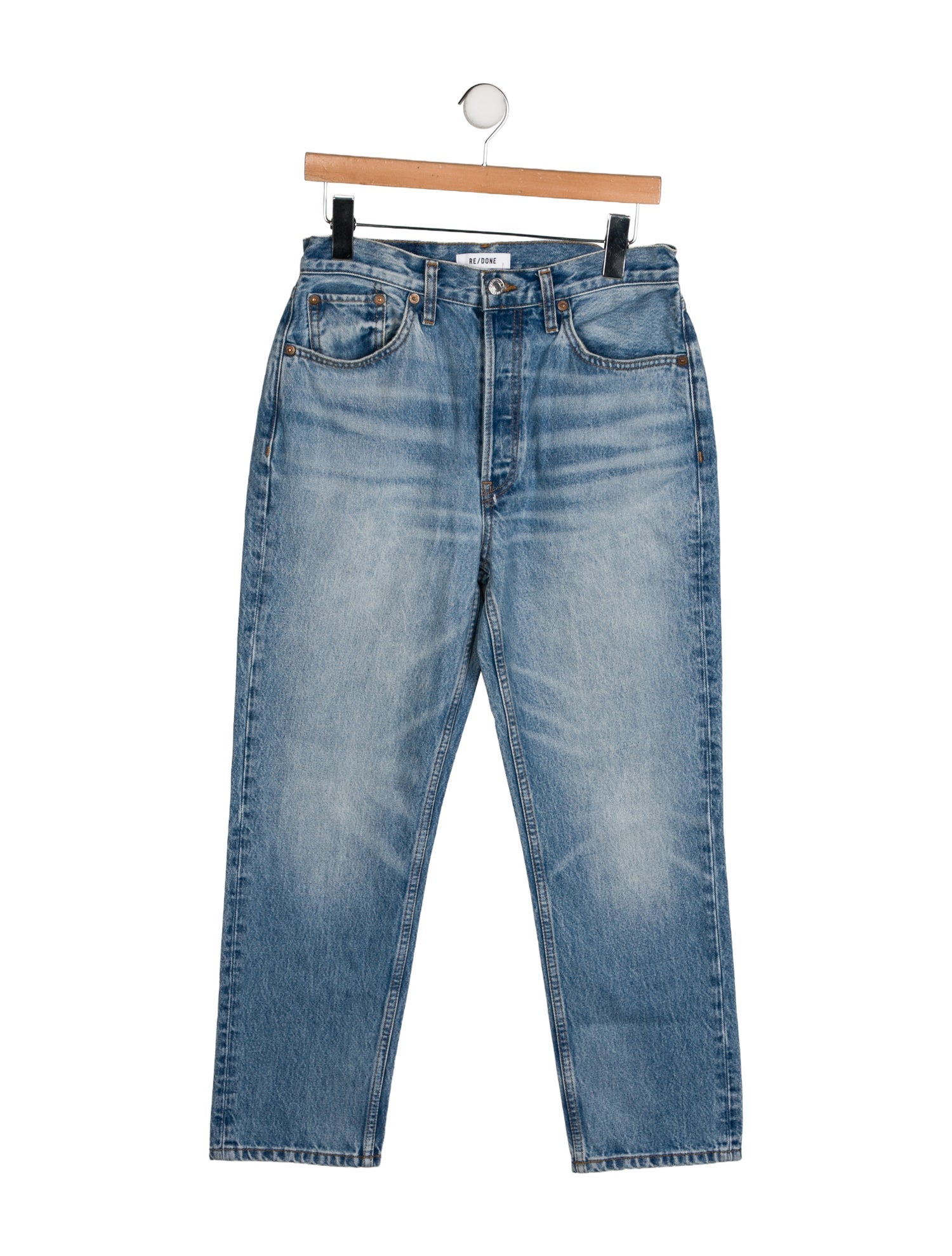 RE/DONE High-Rise Straight Leg Jeans
