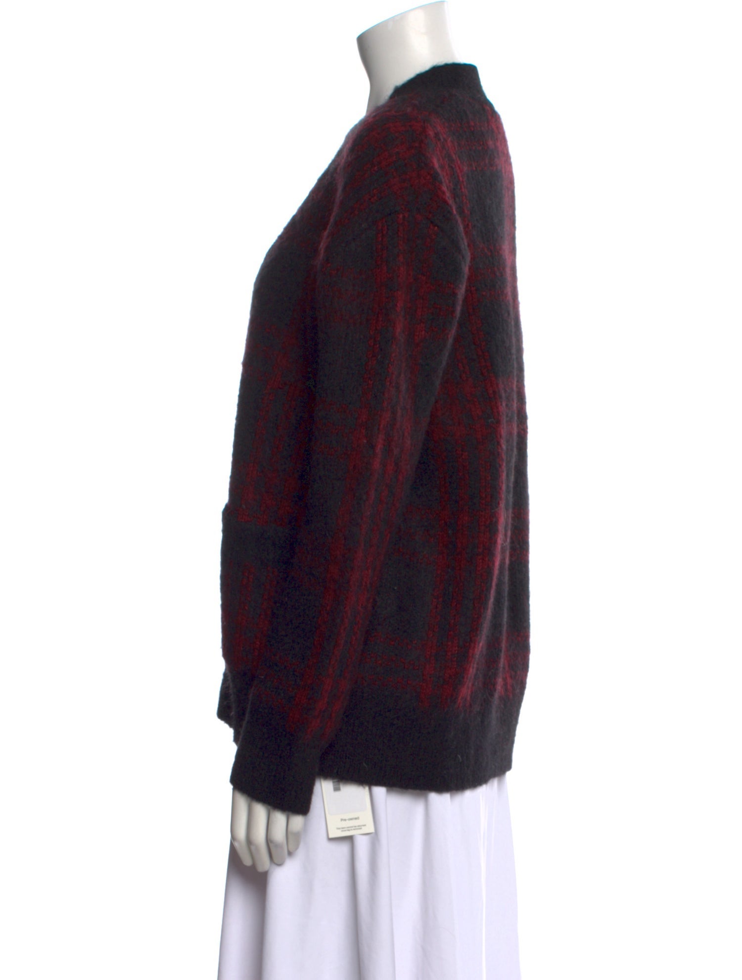 RE/DONE Plaid Print V-Neck Sweater