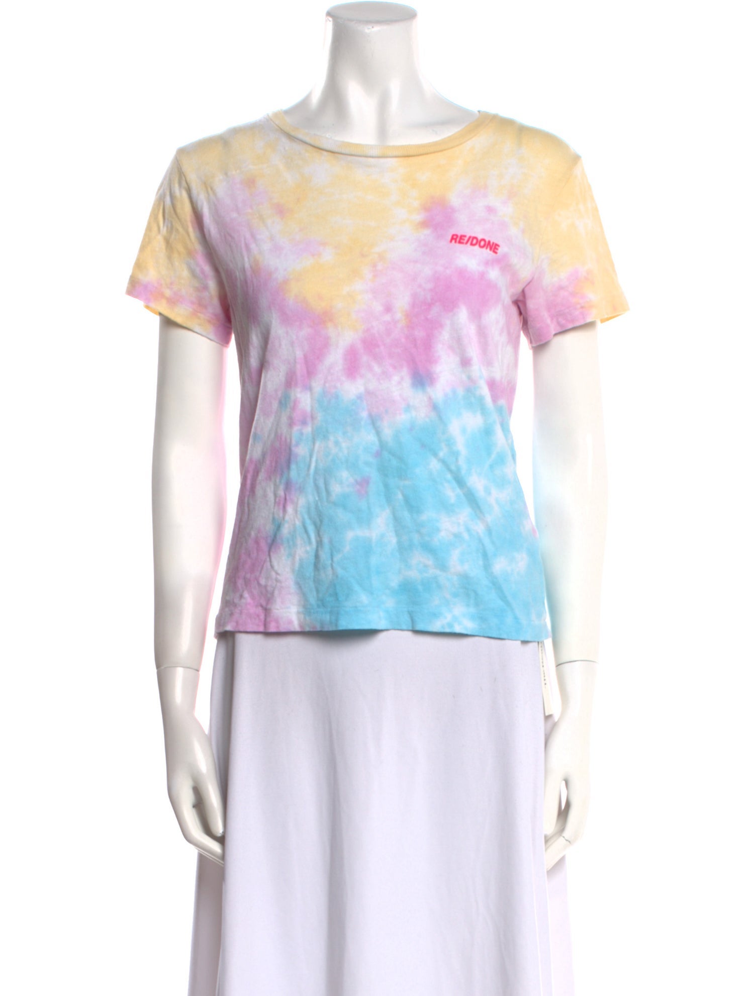 RE/DONE Tie-Dye Print Scoop Neck T-Shirt