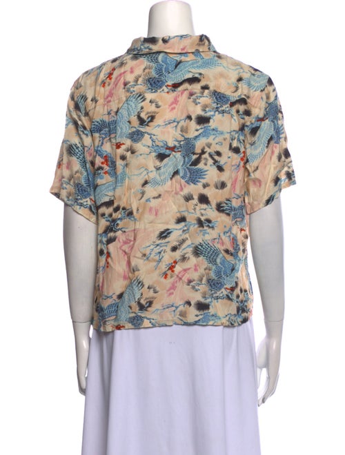 RE/DONE Printed Short Sleeve Button-Up Top