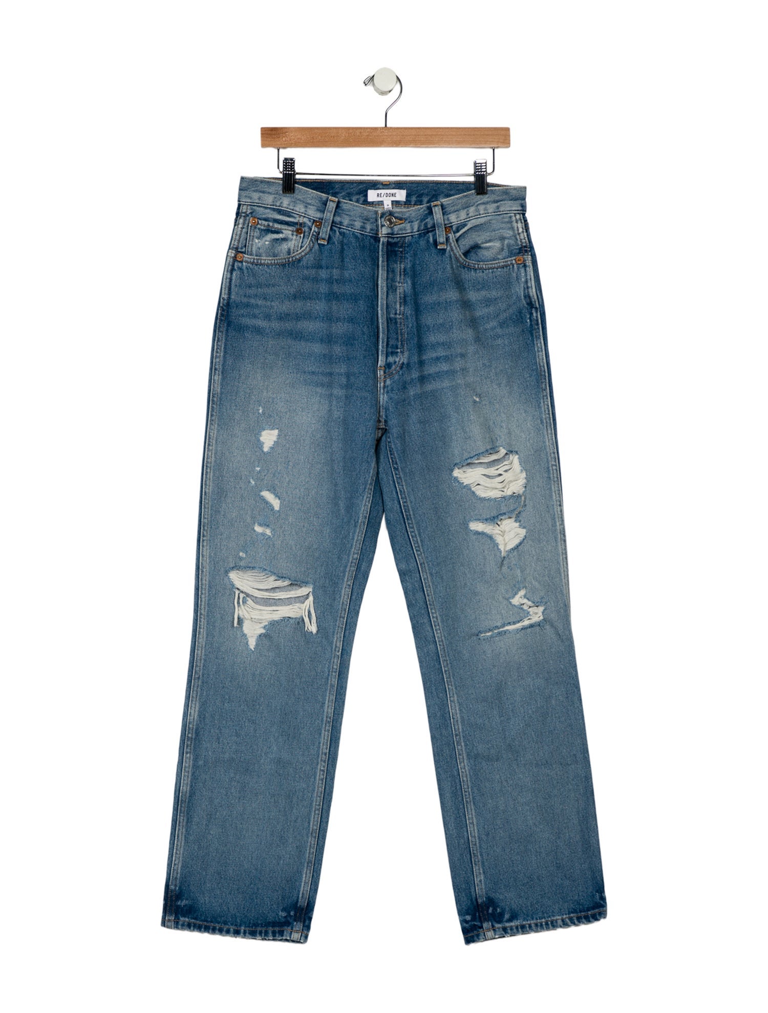 RE/DONE High-Rise Straight Leg Jeans
